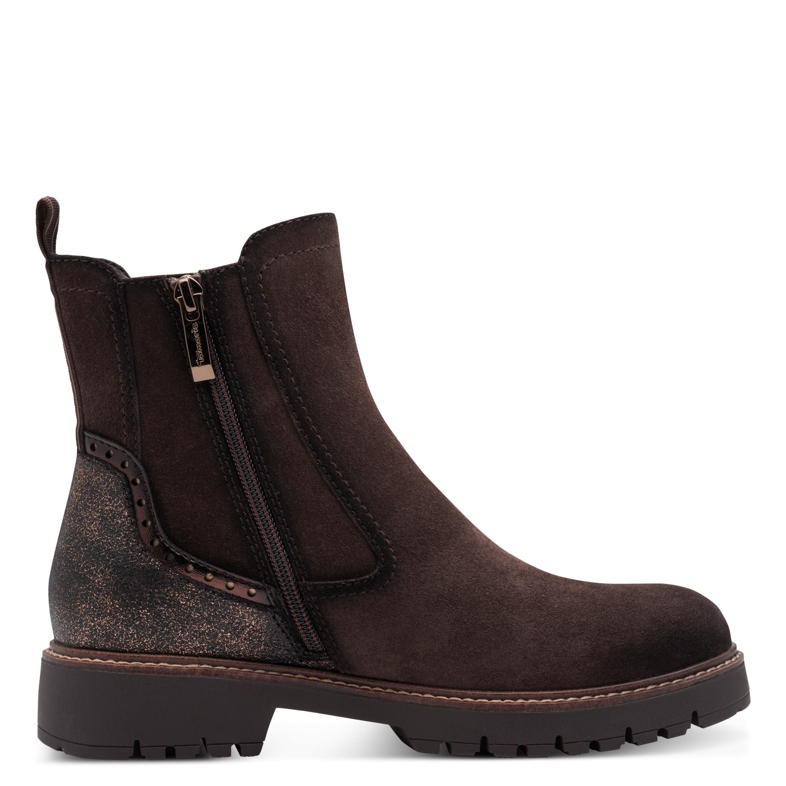 Tamaris Chelseaboots  , Blockabsatz, Stiefelette mit Kontrast-Rahmennaht