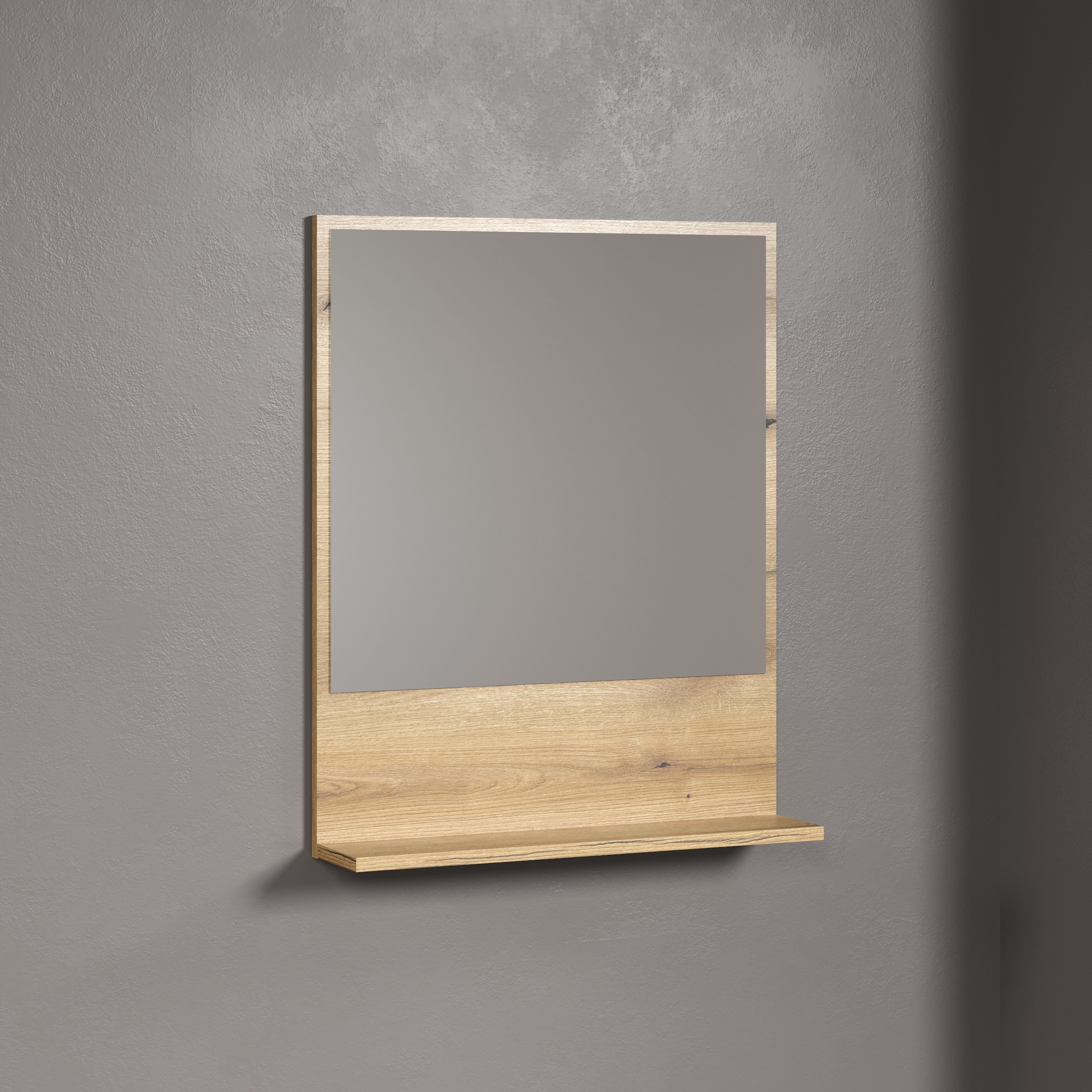 welltime Badspiegel »Amrum«, Wandspiegel mit Ablage - (B/T/H) wahlweise 60 bis 80/14/74 cm