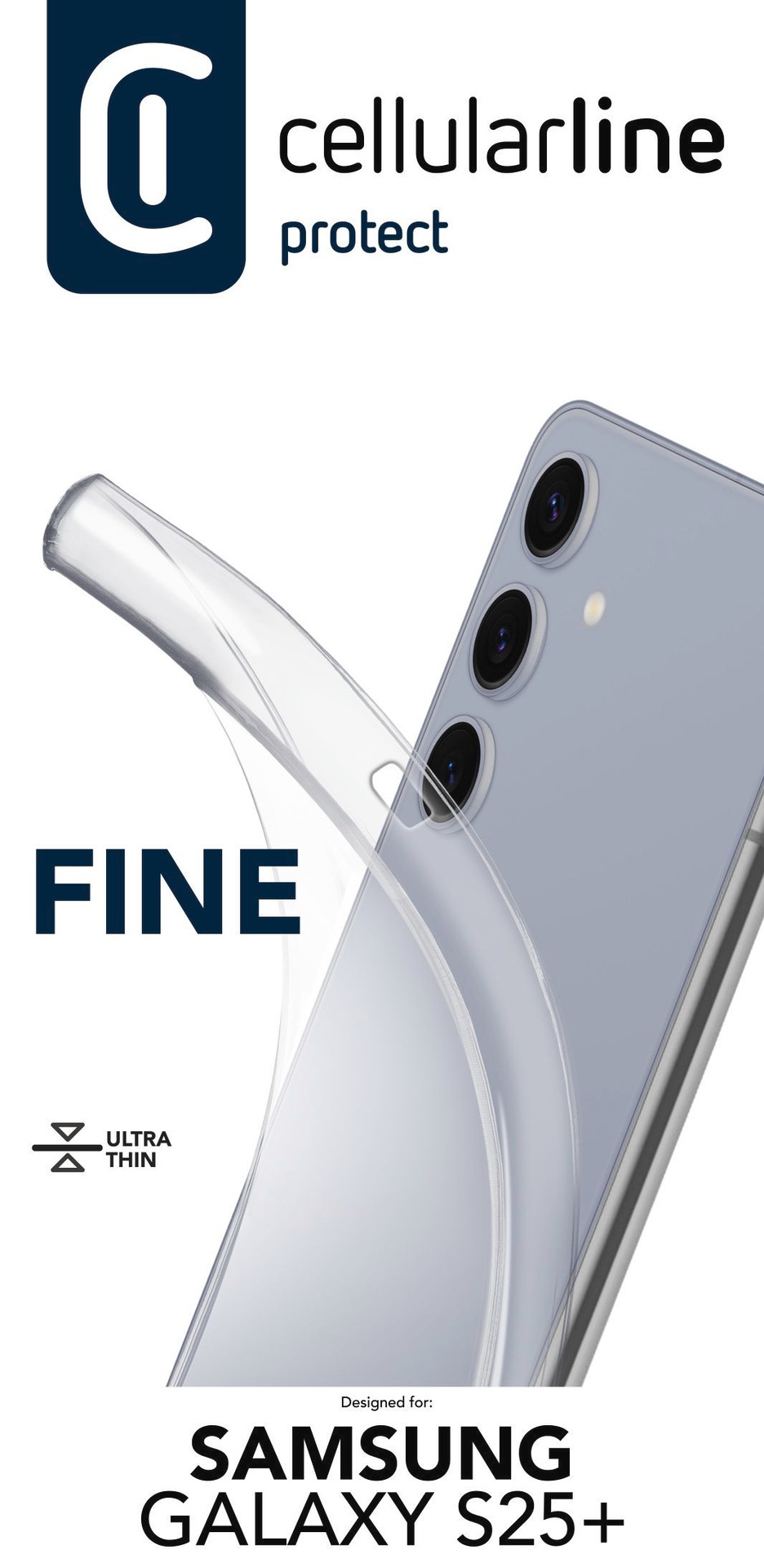 Cellularline Handyhülle »Fine Case für Samsung Galaxy S25+«, Backcover, Schutzhülle, Handyschutzhülle, Case, Schutzcase, stoßfest