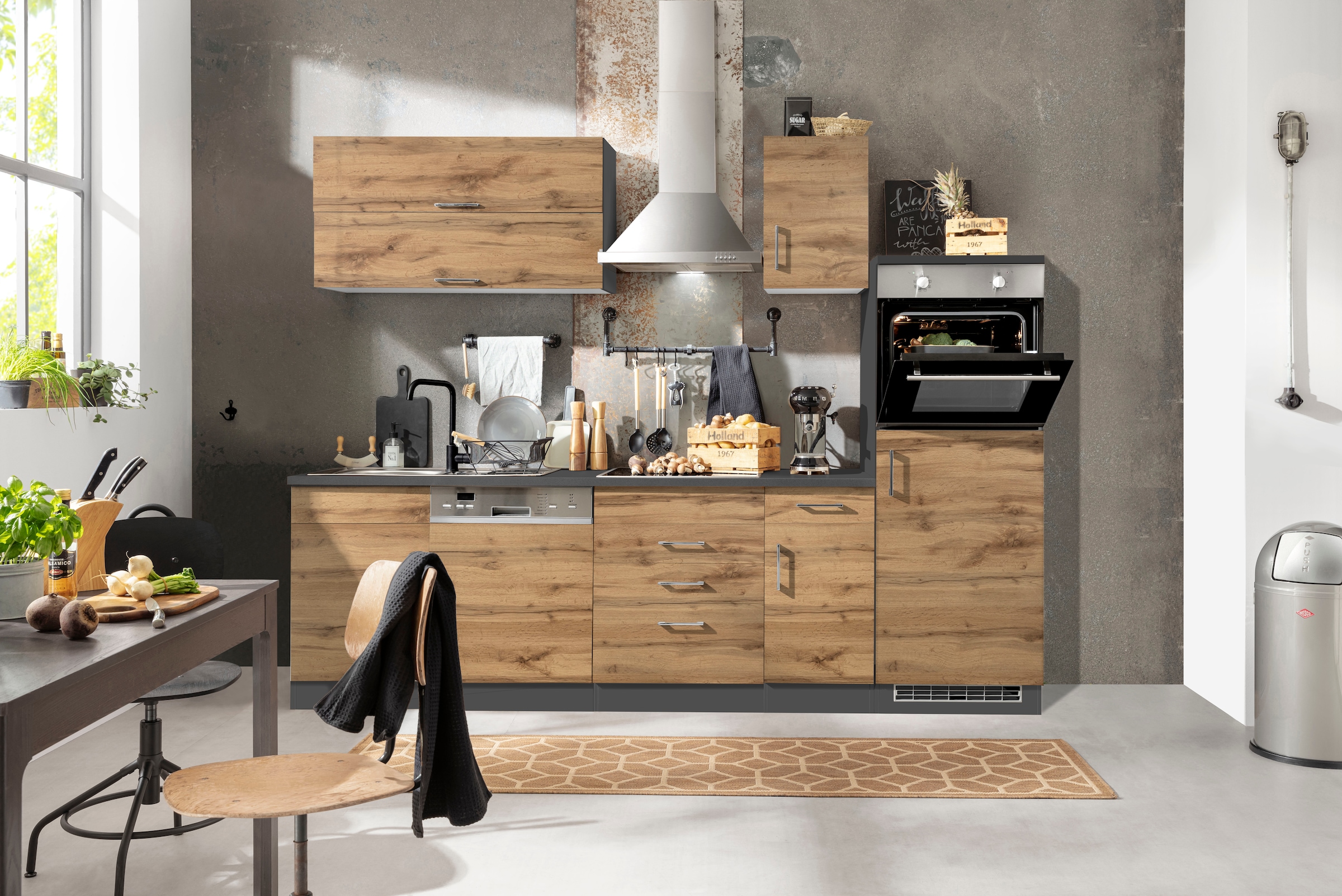 KOCHSTATION Küchenzeile »KS-Colmar« ohne E-Geräte, Breite 270 cm