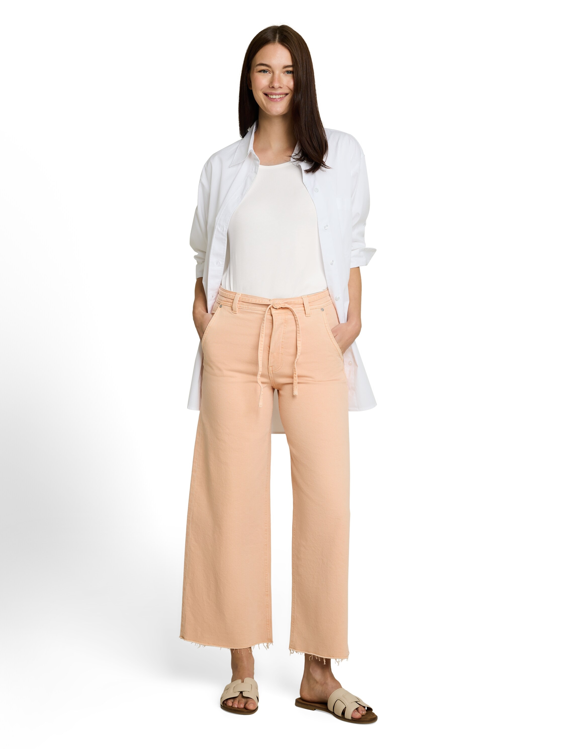 TOM TAILOR T-Shirt Sommershirt mit tiefem Rundhalsausschnitt, unifarben