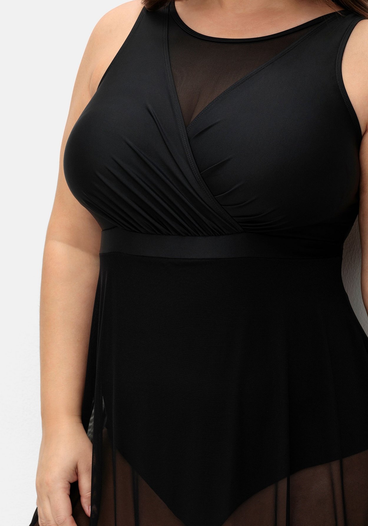 Sheego Badekleid »Badekleid mit Mesh-Rock und intergrierter Hose«