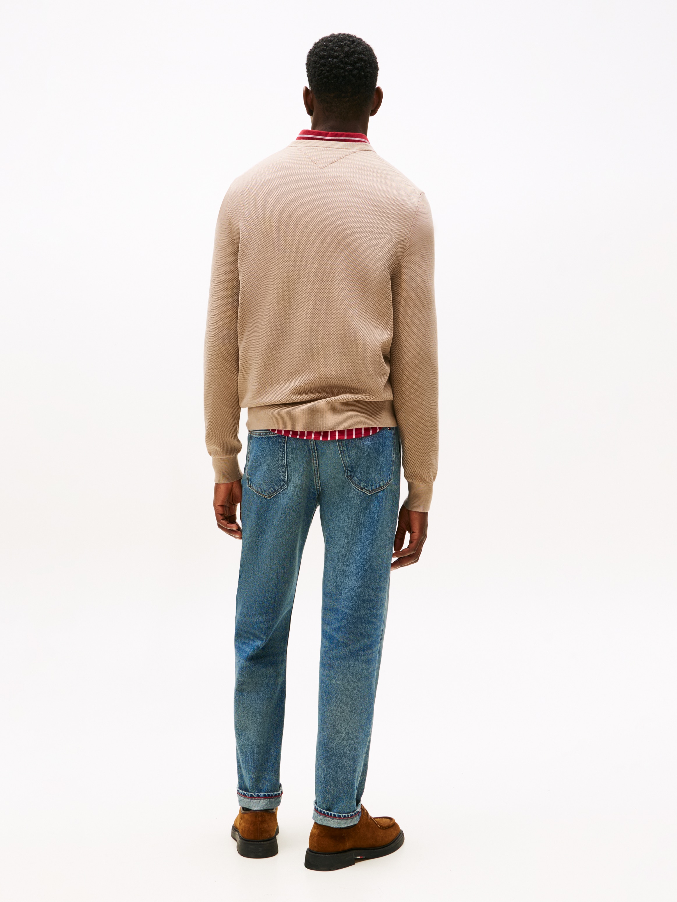 Tommy Hilfiger »ESSENTIAL STRUCTURE CREW NECK mit Struktur und Label« unifarben, casual, regular fit, Baumwolle, Rundhals