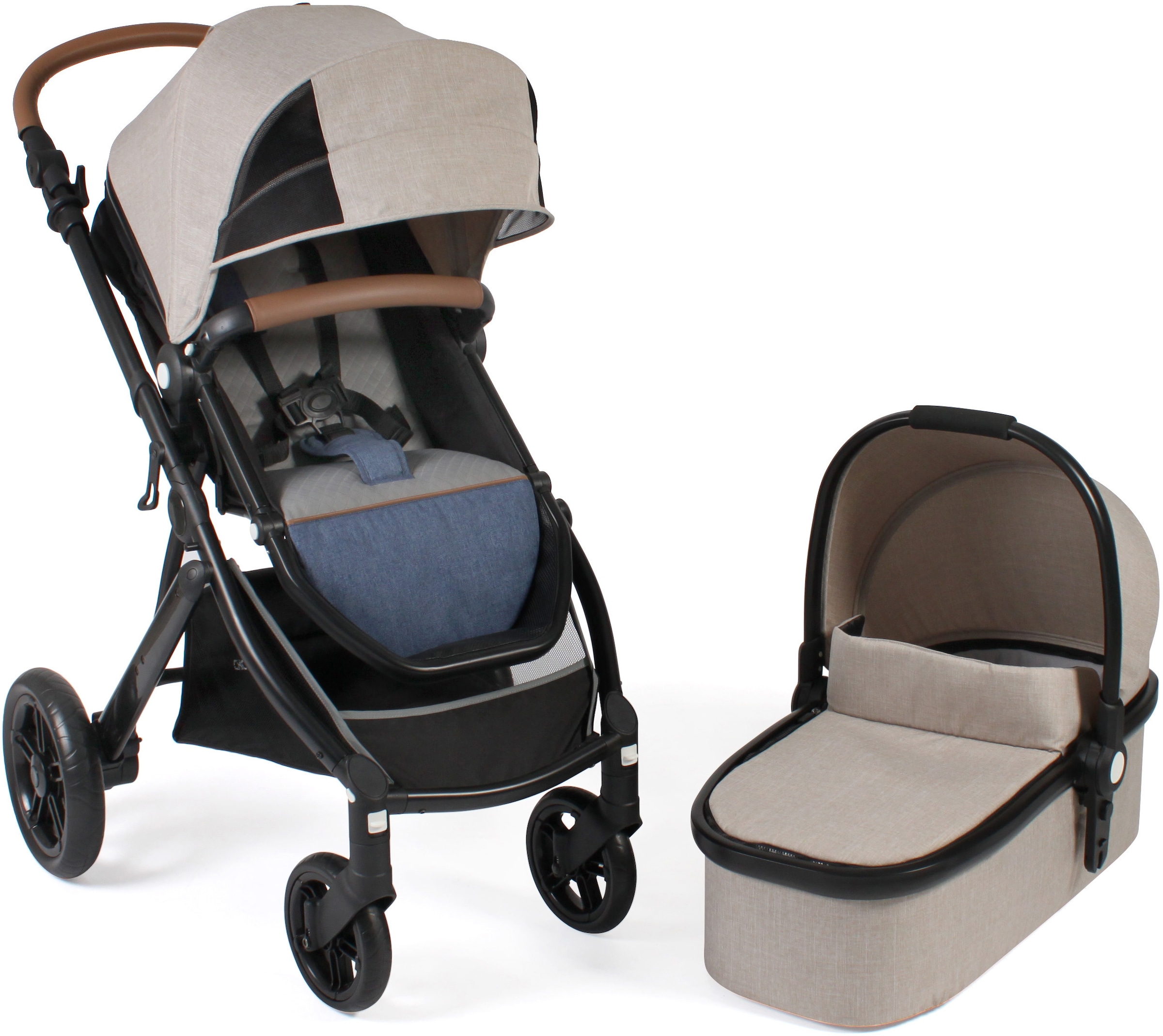 CHIC4BABY Kombi-Kinderwagen »Torre, Jeans Beige«, 15 kg, ; Kinderwagen