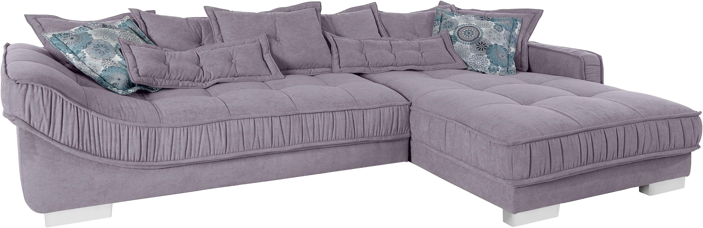 INOSIGN Ecksofa »Diwan L-Form«, mit vielen losen Kissen, Faltenwurf und Steppung im Sitzbereich