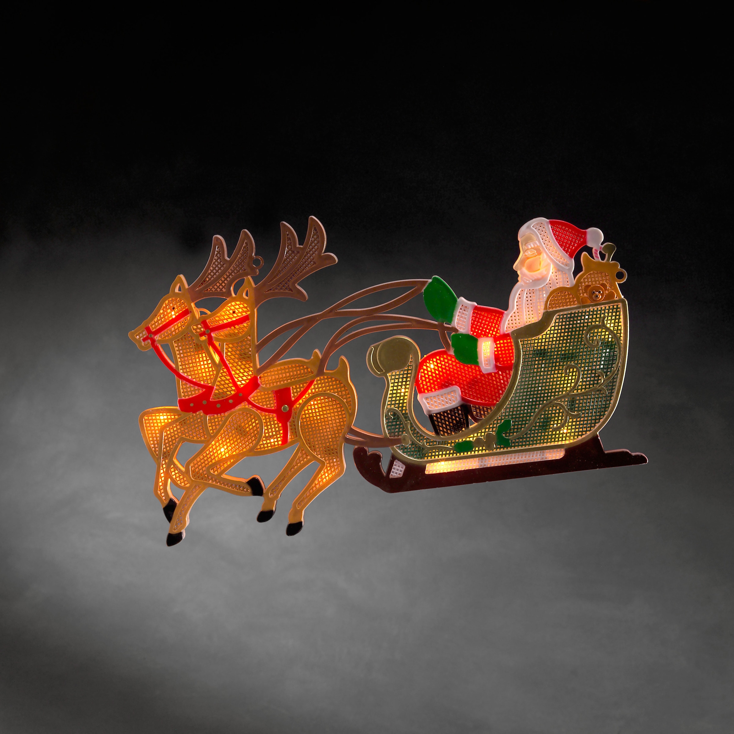 KONSTSMIDE Rentier Weihnachtsmann Garantie 3 | online 20 und flammig-flammig, »Weihnachtsdeko«, kaufen Schlitten LED LED Fensterbild, mit Fensterbild XXL mit Jahren