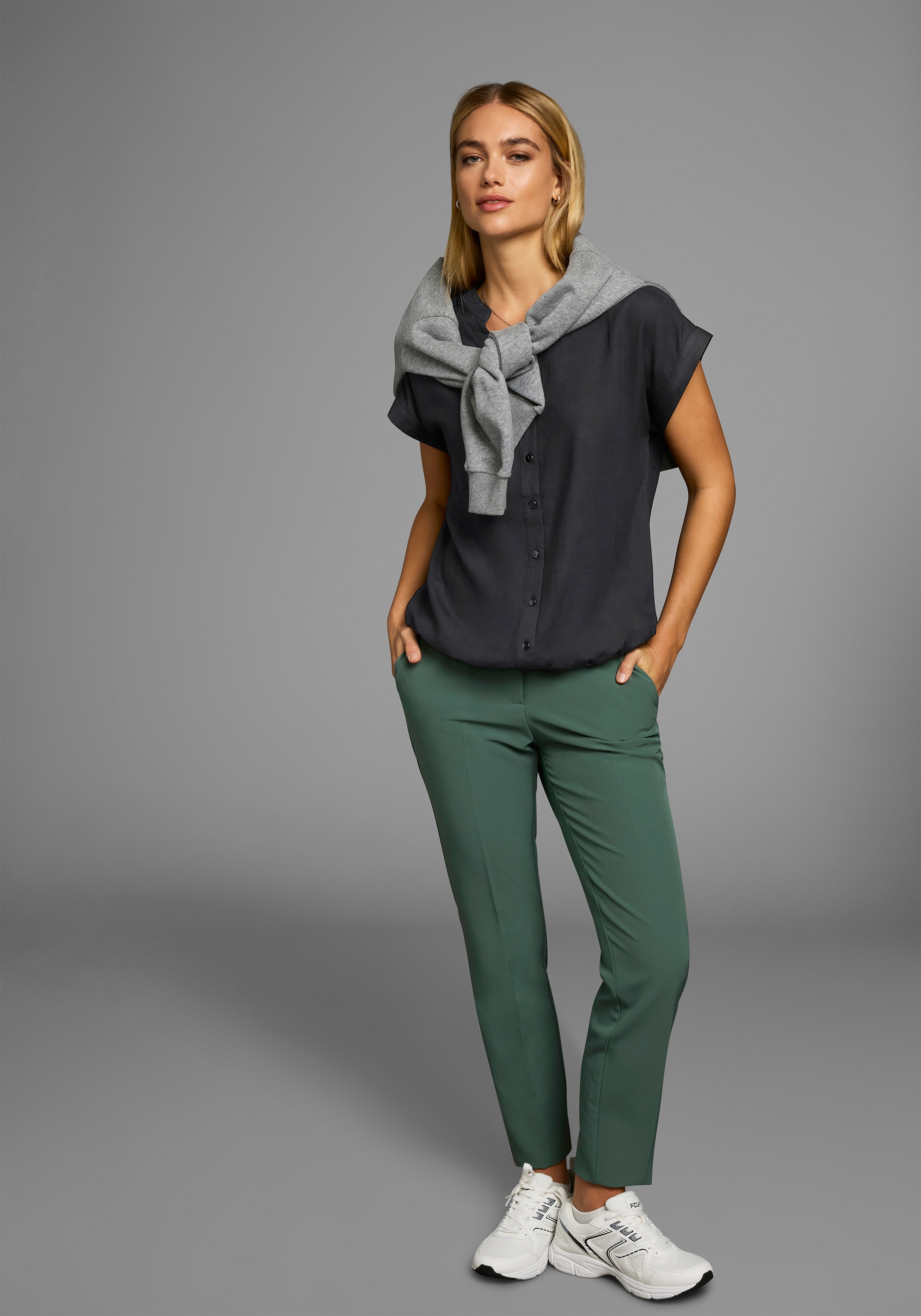 Boysen's Hemdbluse, im Oversized-Style mit Ballonsaum