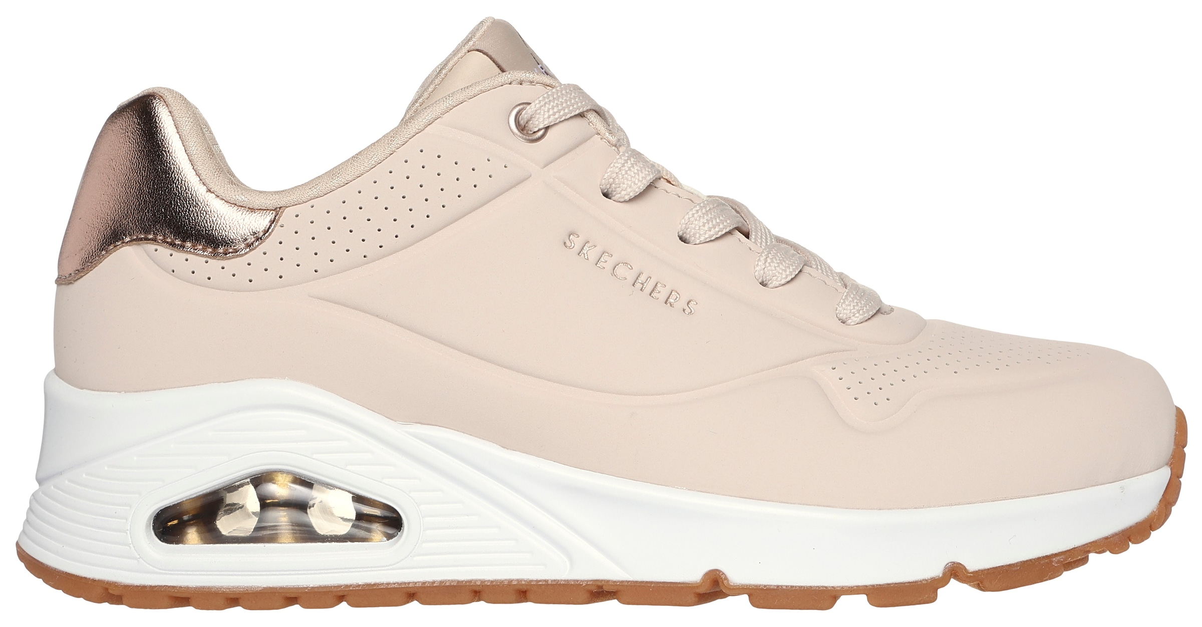 Skechers Sneaker »UNO GOLDEN AIR«, Freizeitschuh, Halbschuh, Schnürschuh mit Metallic-Einsatz