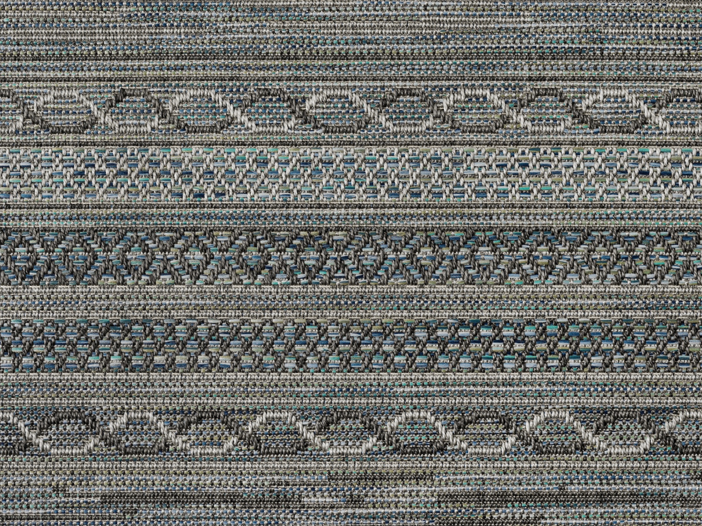 Dekowe Teppich »Joy Barbados beig« rechteckig 10 mm Höhe meliert, gestreift, Rauten, mit Bordüre, In- und Outdoor geeignet