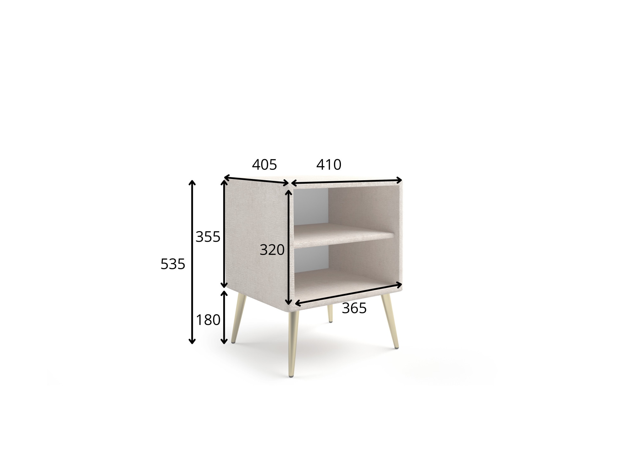 Home affaire Nachtschrank »MOIVRE Polster-Nachtkommode wahlweise mit 2 Schubladen oder Fächer«