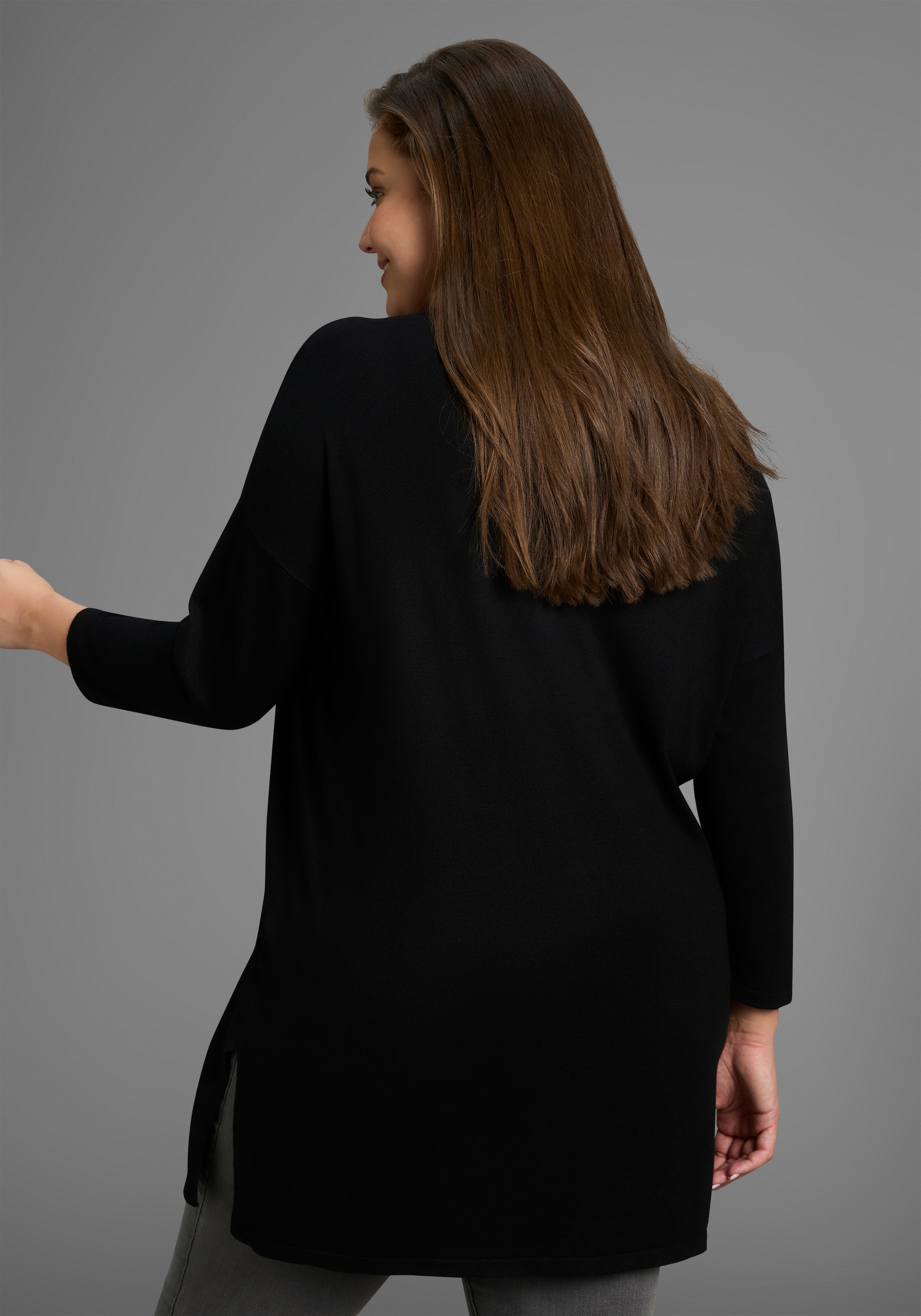 Laura Scott CURVE Longpullover, mit Seitenschlitz - GROSSE GRÖSSE