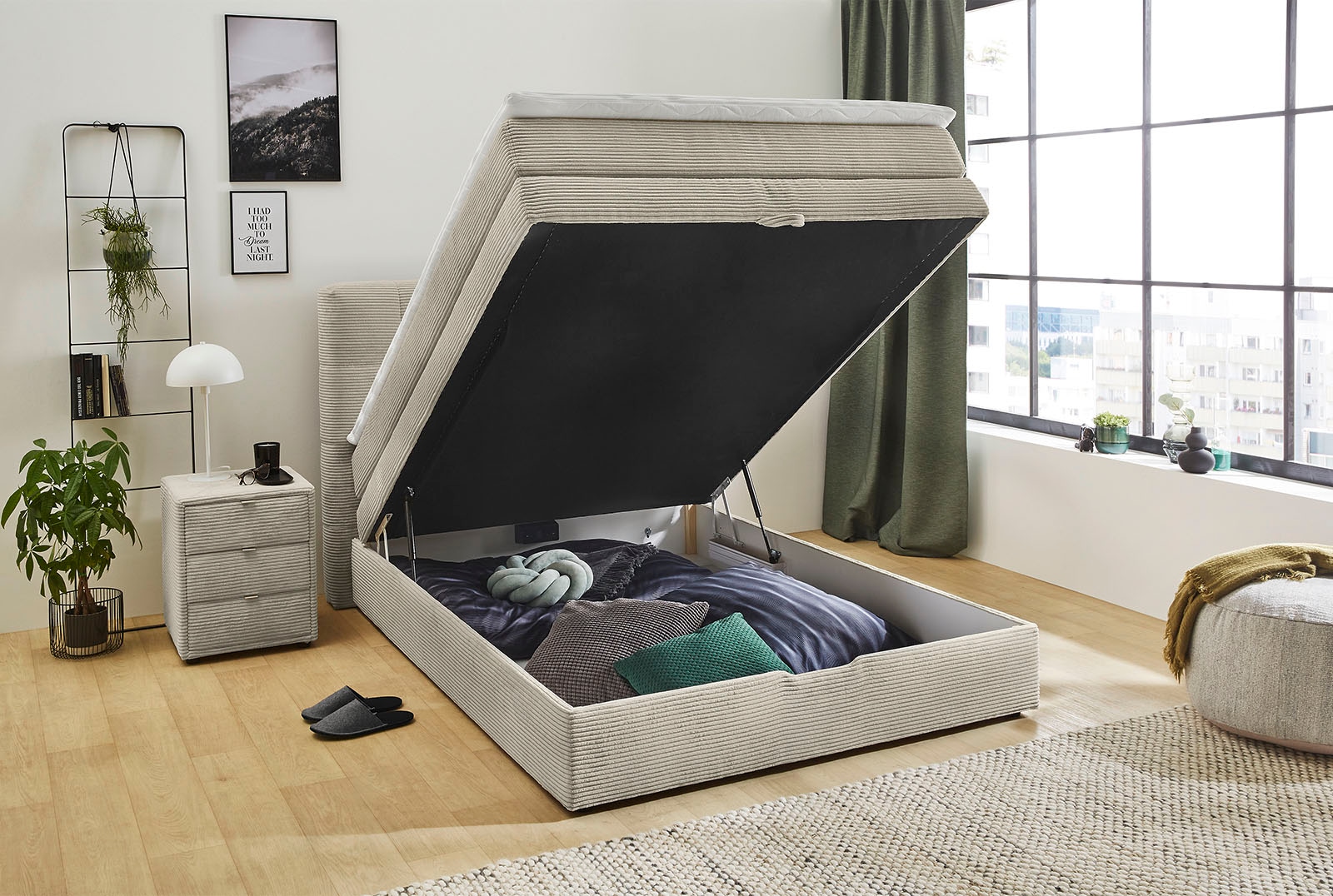 Jockenhöfer Gruppe Boxspringbett Amy, mit Bettkasten und Kaltschaum-Topper