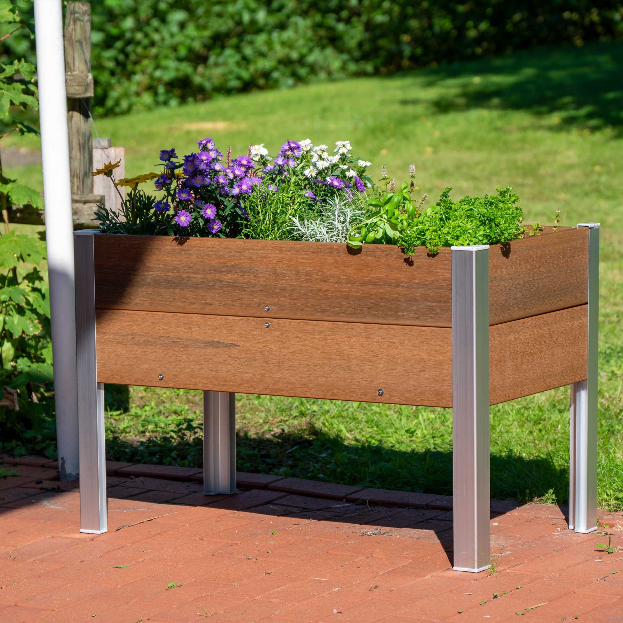 dobar Hochbeet »WPC, auf Stelzen, Teak« ca. 91 x 50 x 60 cm (L x B x H) groß und ca. 17 kg