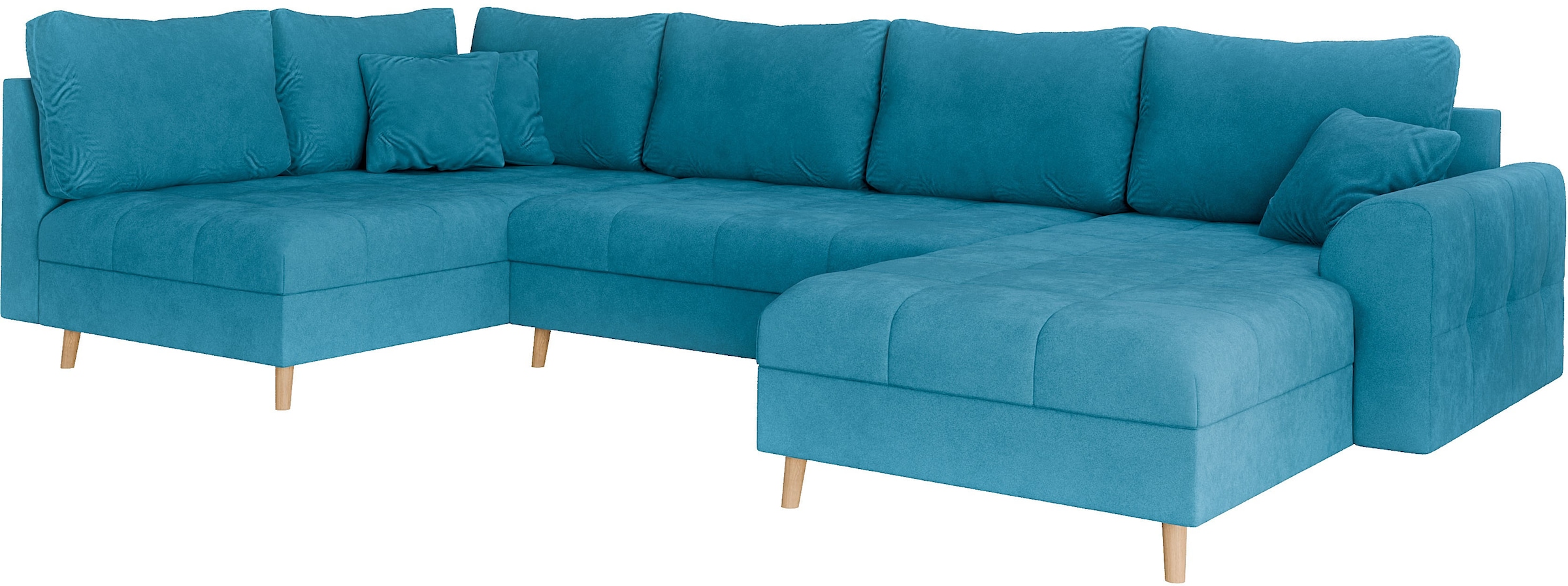 Home affaire Wohnlandschaft »CHARRE U-Form mit Ottomane, Maße B/T/H: 310/161/81 cm« feine Steppung, lose Rücken- und Zierkissen, auch in Cord und Bouclé