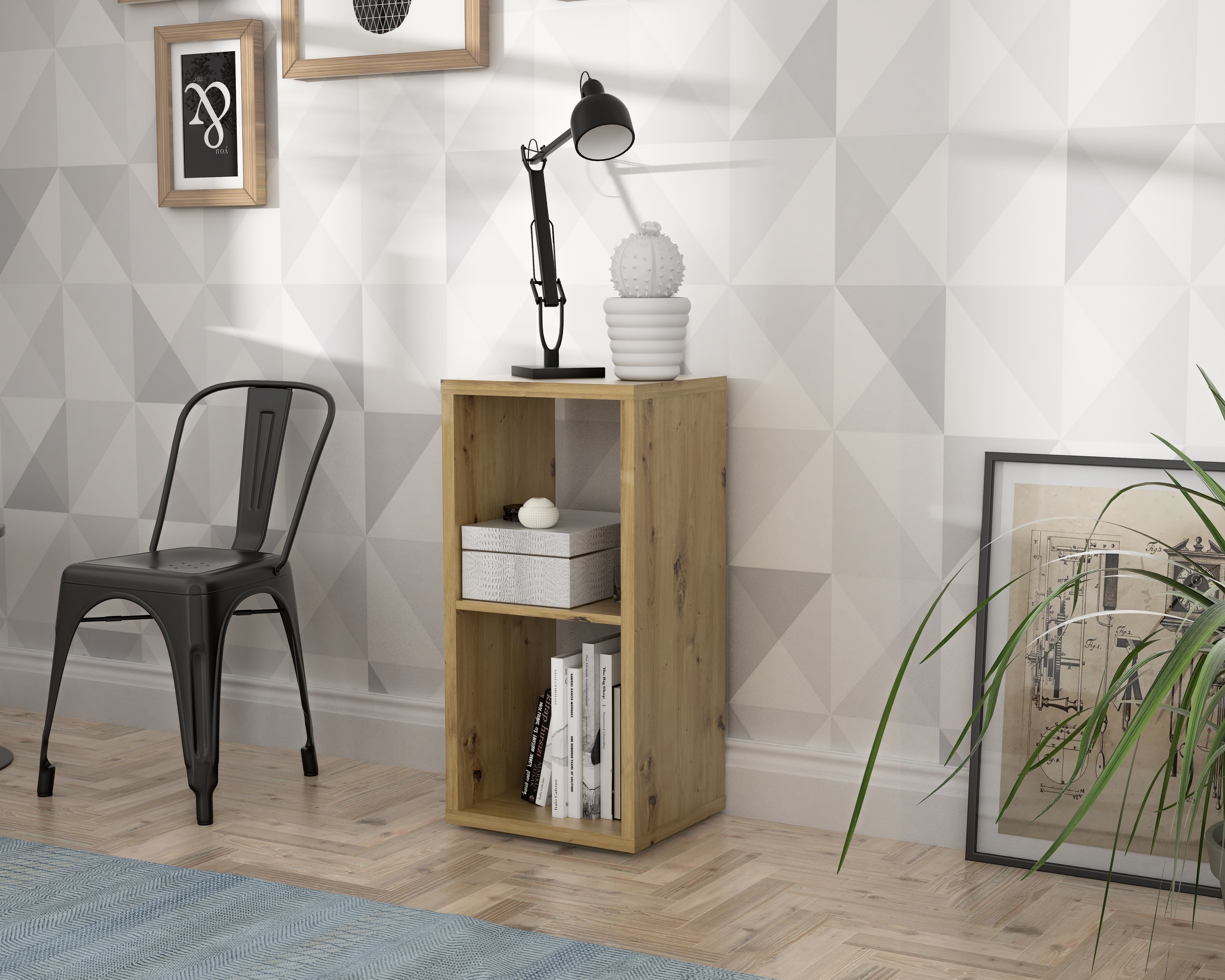 FORTE Standregal, Regal mit 2 Fächern, B/H/T 38,2x72,9x32,9 cm, langlebige Beschichtung