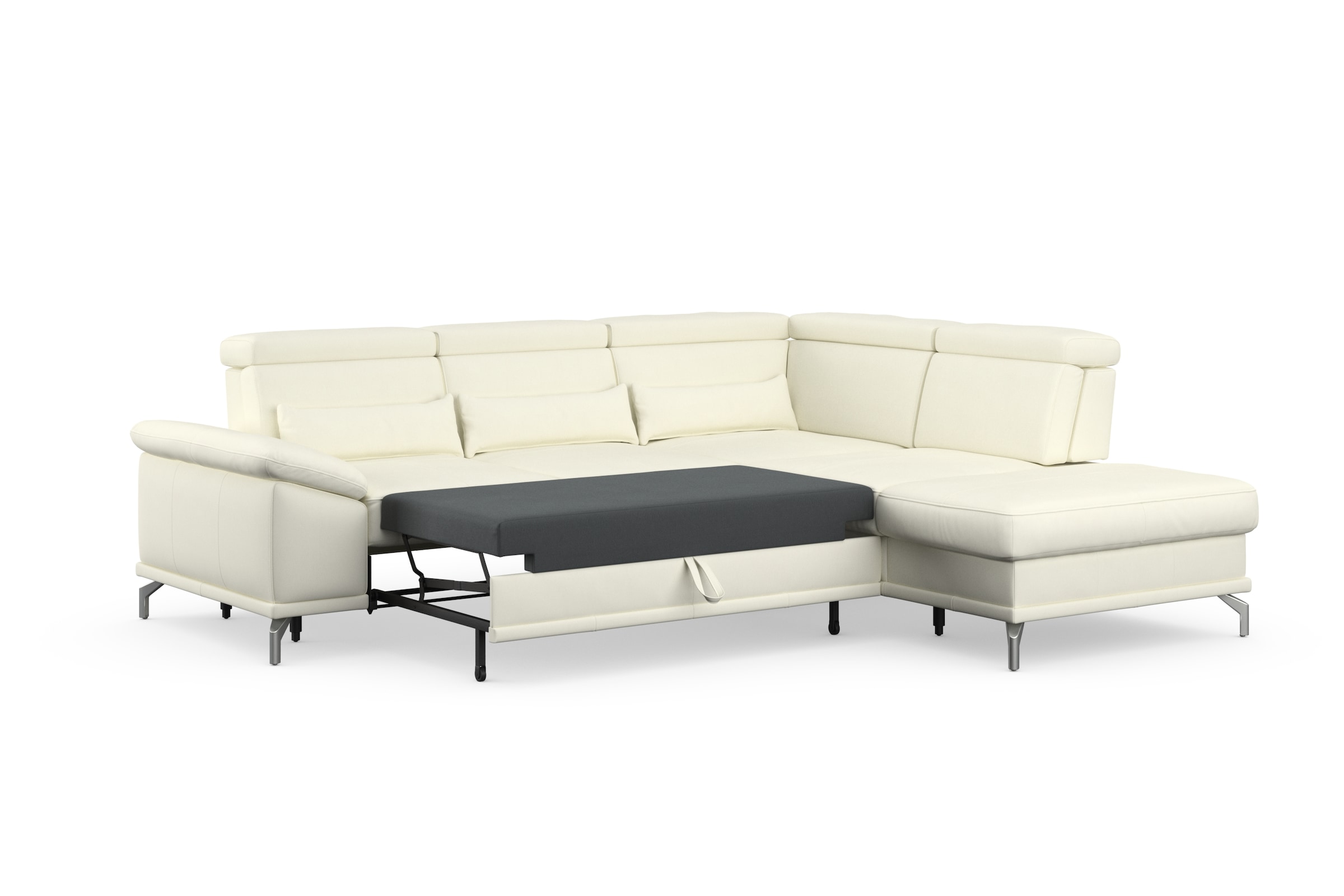 sit&more Ecksofa »Cabrio L-Form, mit Sitztiefenverstellung, Arm- und Kopfteilverstellung«, 3 Nierenkissen, Federkern, optional Bettfunktion und Stauraum