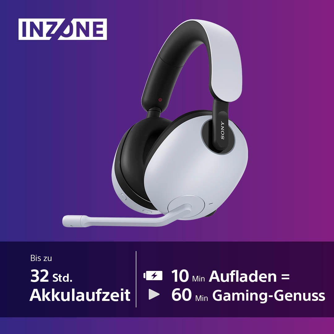 Sony Gaming-Headset »INZONE H9«, Bluetooth-Wireless, Active Noise Cancelling (ANC)-LED Ladestandsanzeige-Quick Attention Modus