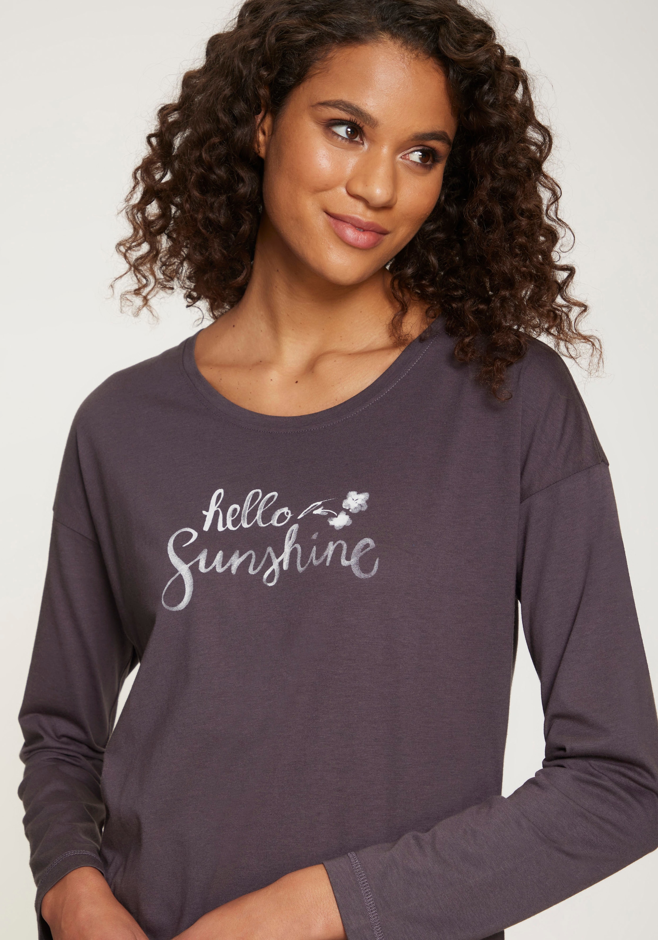 Vivance Dreams Pyjamaoberteil 1-teilig,  mit Frontdruck