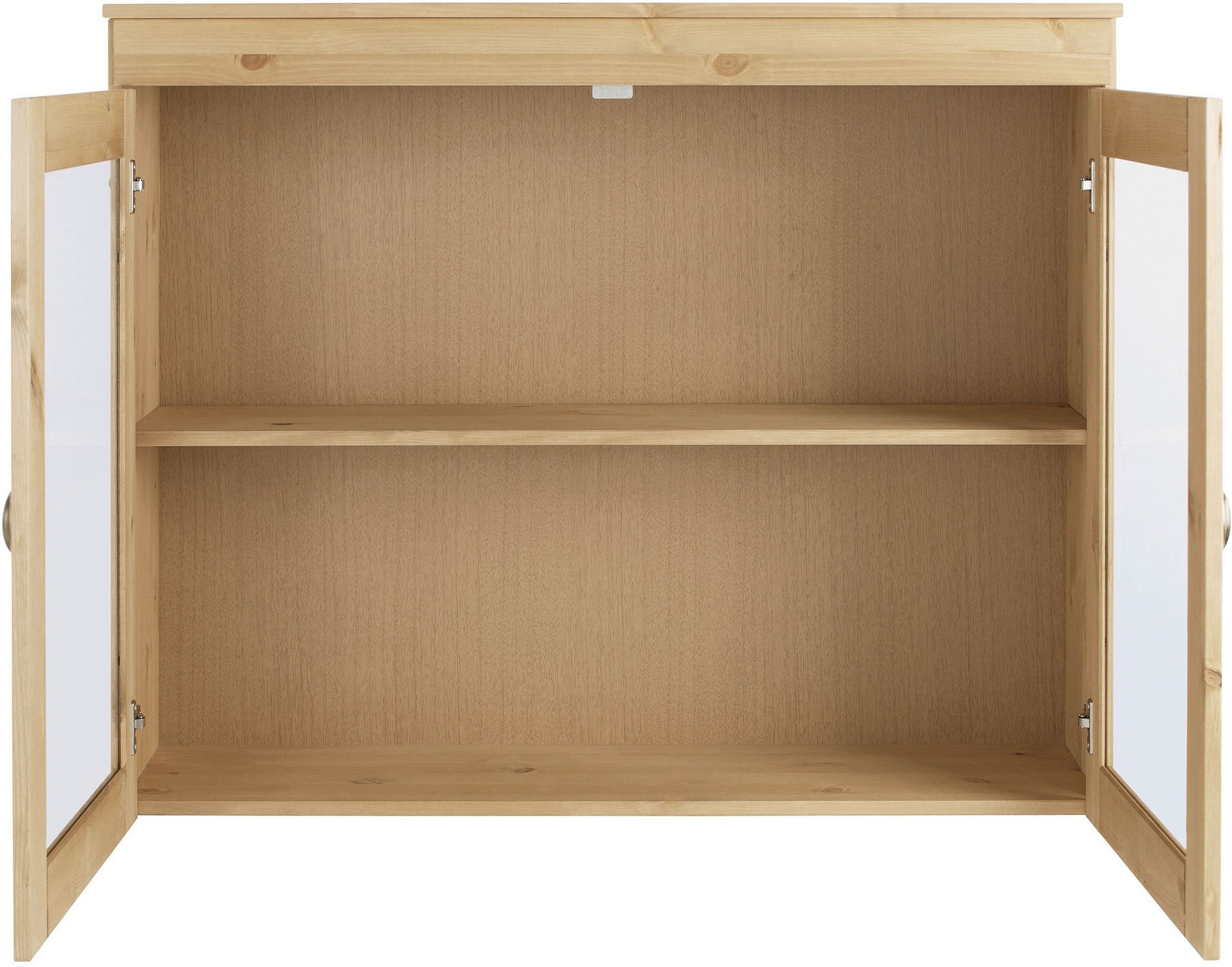 Home affaire Glashängeschrank »Oslo« 100 cm breit, aus massiver Kiefer, mit 2 Glastüren, Metallgriffe