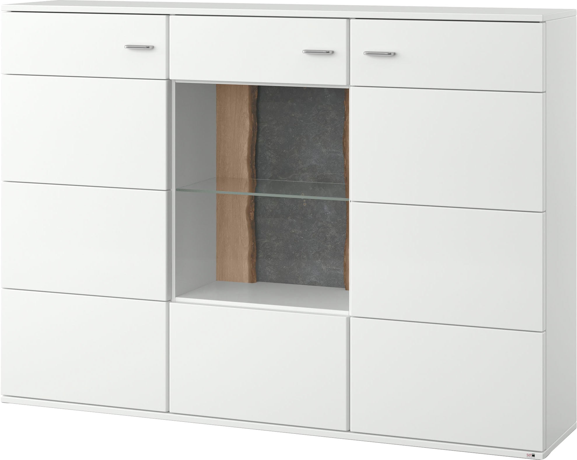 set one by Musterring Highboard »TACOMA«, Typ 52, Breite 180 cm, mit getönter Glastür