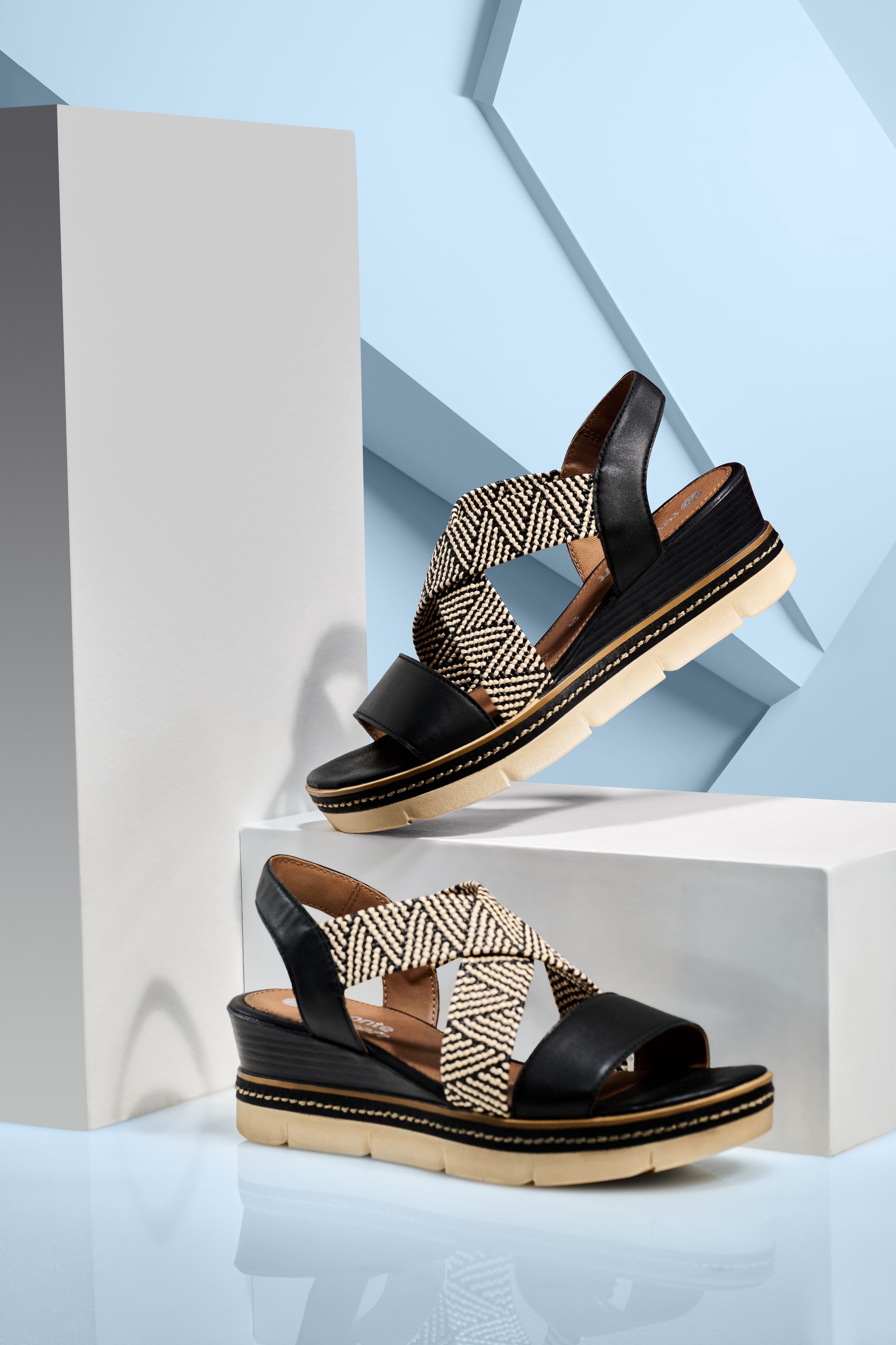 Remonte Keilsandalette, Riemchensandale, Sommerschuh, Bequemschuh mit Muster