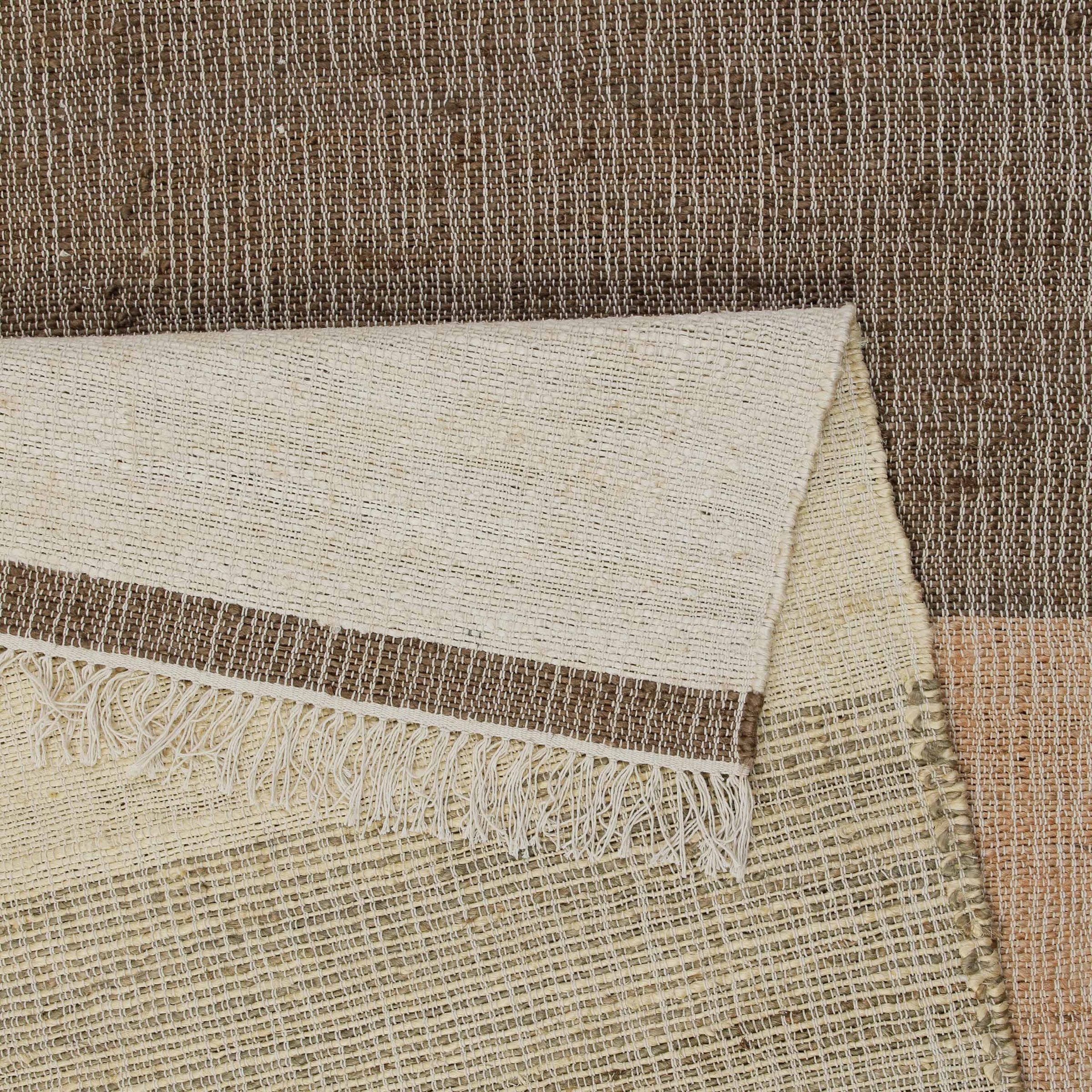 OTTO home Teppich »Dallin«, rechteckig, 4 mm Höhe, 80% Jute, handgewebt, mit Fransen, Wohnzimmer, Naturfaser
