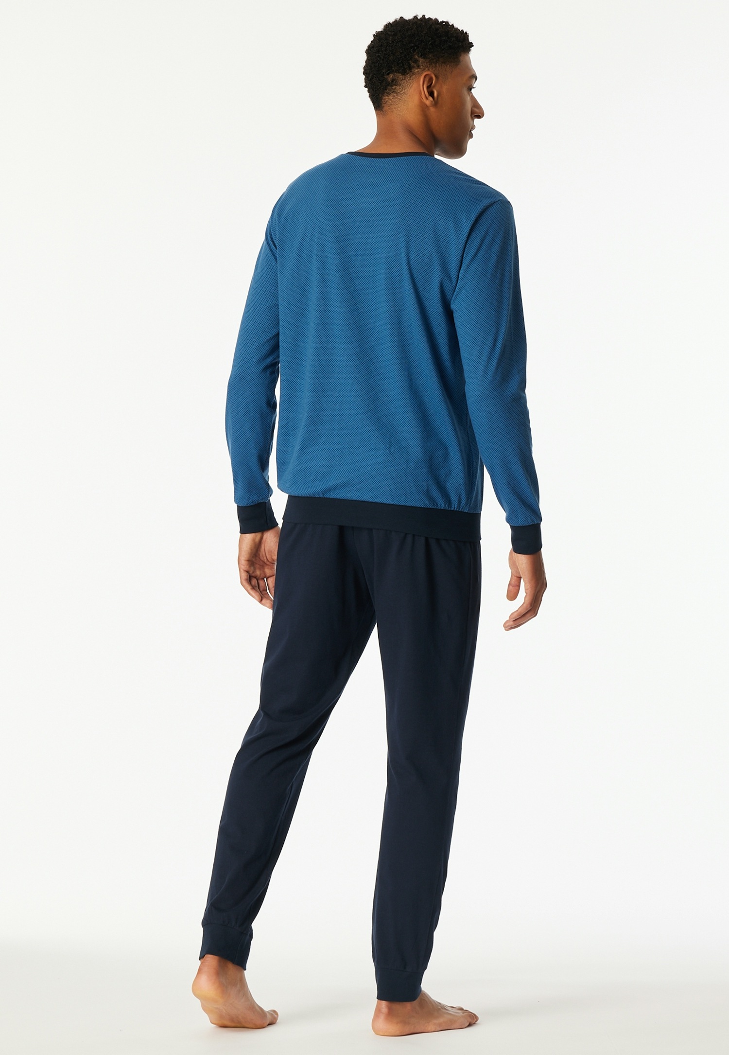 uncover by SCHIESSER Schlafanzug »Uncover Nightwear« 2 tlg. Langarm, Rundhals-Ausschnitt, Single Jersey-Qualität, weich