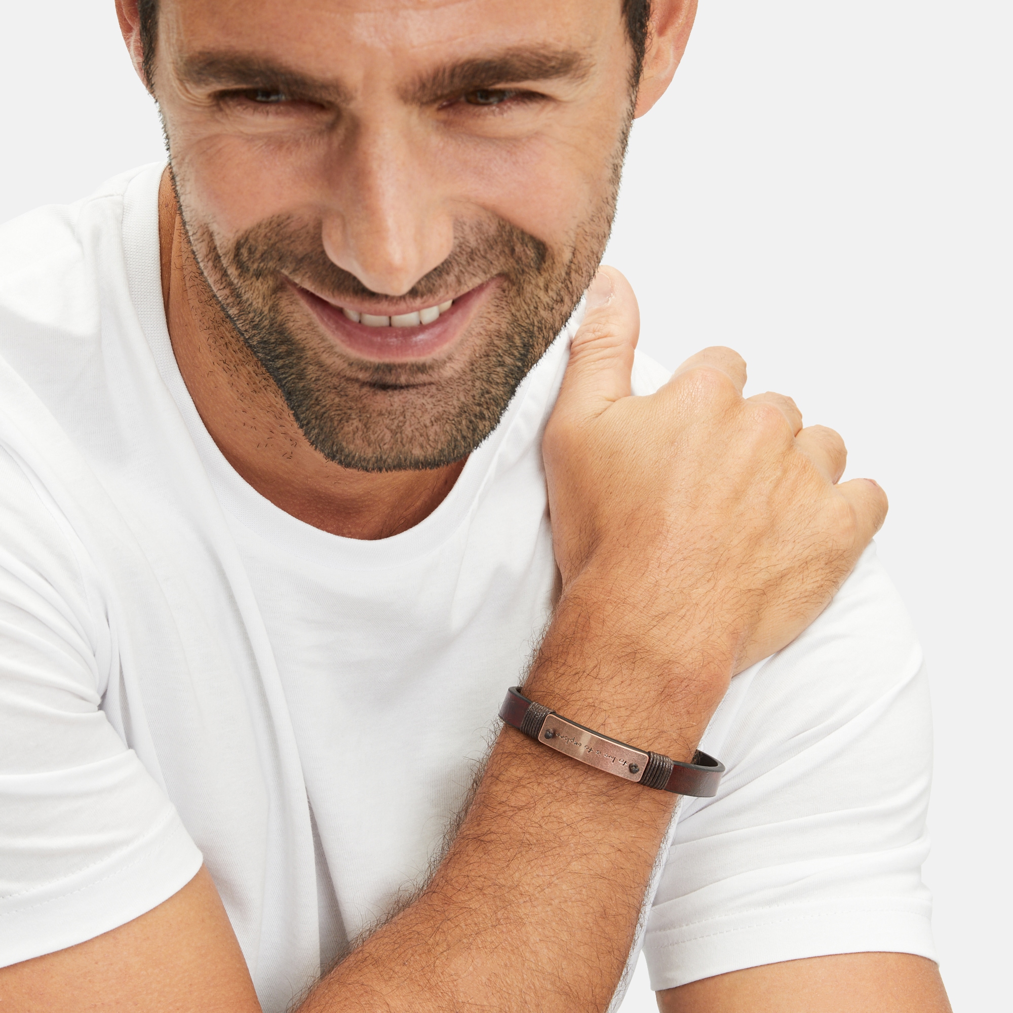 FYNCH-HATTON Lederarmband »Schmuck Geschenk Armband To live is to explore«