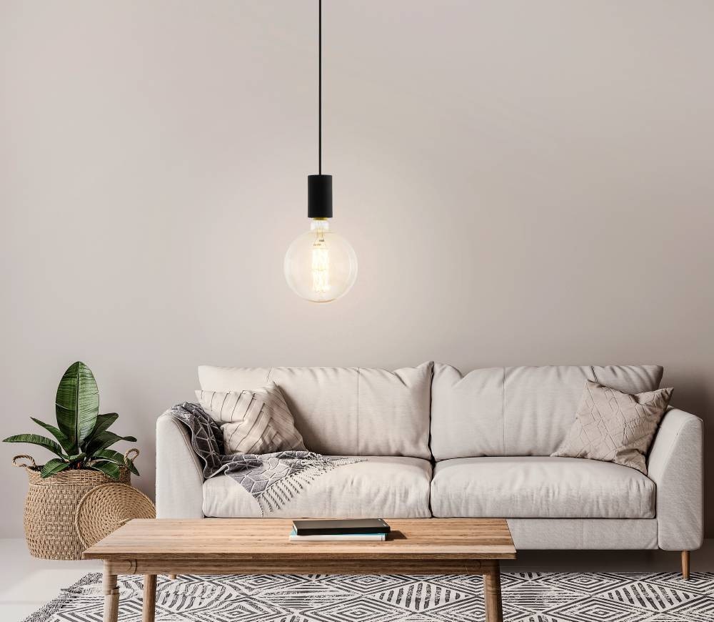 EGLO Hängeleuchte »POZUETA Schnurpendel, Pendelllampe, schwarz, Stahl, Esstischlampe, E27«, 1 flammig, Leuchtmittel E27 | ohne Leuchtmittel, Hängelampe, Wohnzimmerlampe, Vintage, Industrial, modern, 110x12,5cm
