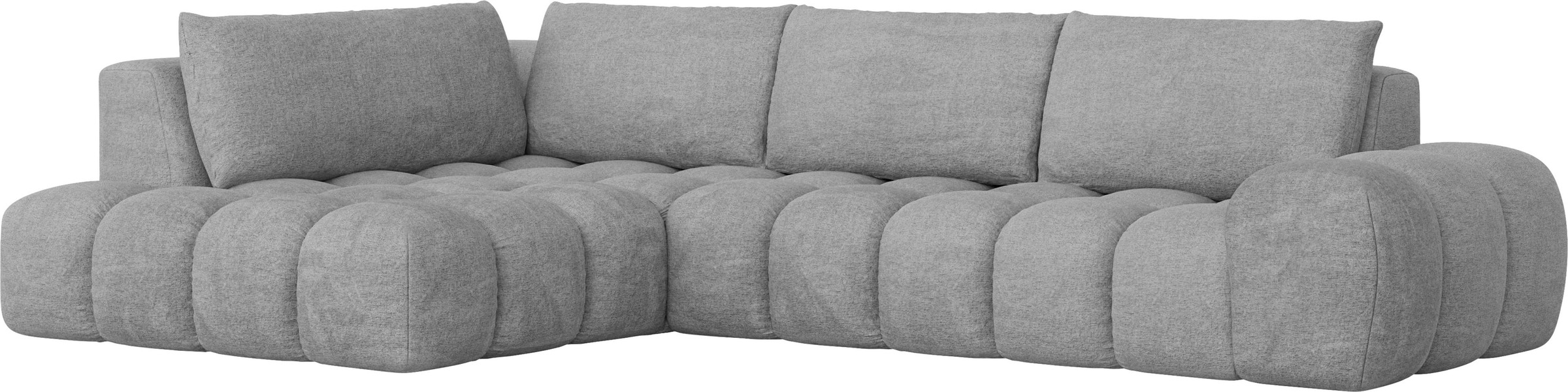 INOSIGN Ecksofa »AZITA Designsofa, elegant und bequem L-Form, Bubble-Optik«, lose Rückenkissen, traumhafte Steppung, Maße B/T/H: 352/210/72 cm