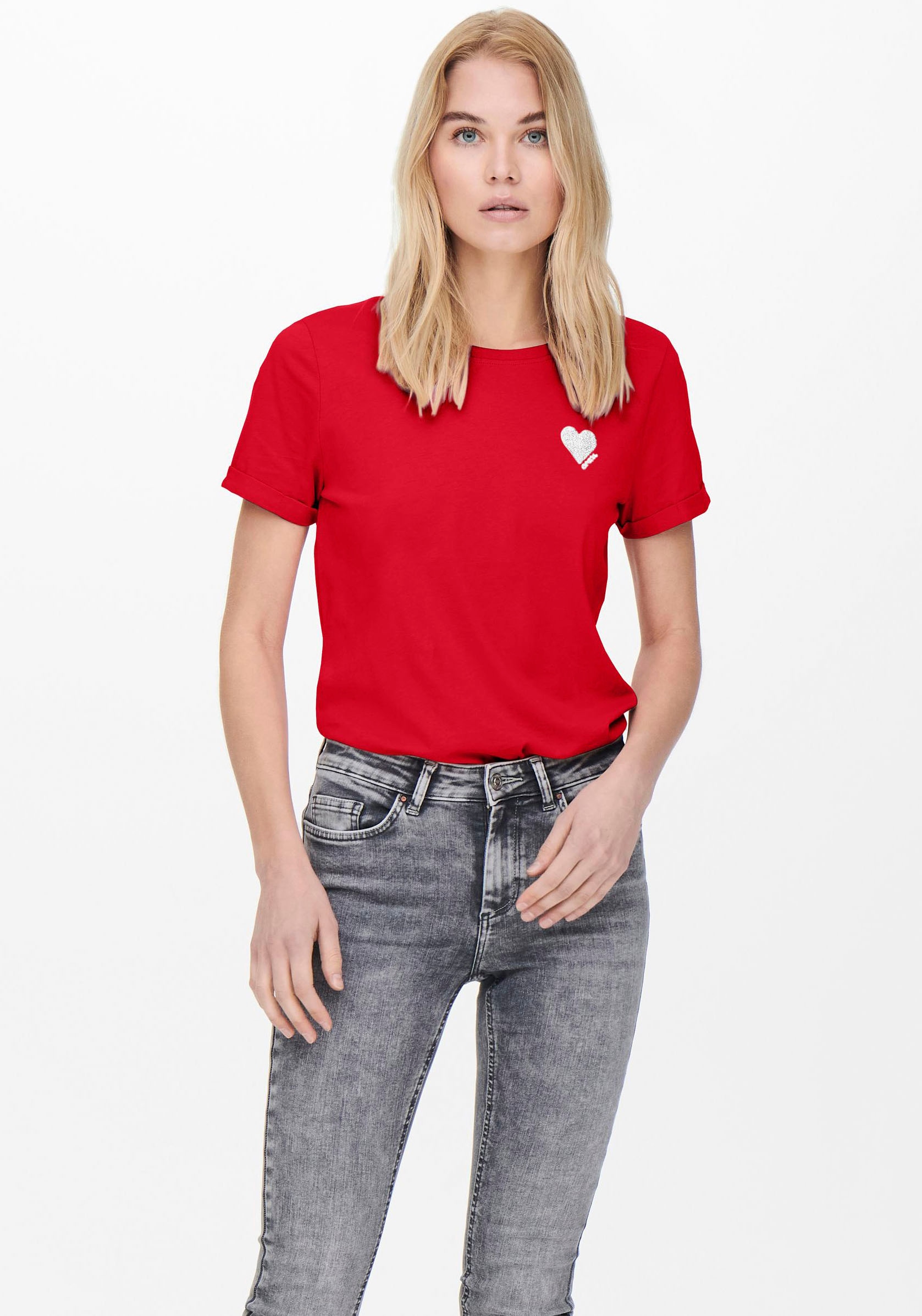 ONLY Kurzarmshirt »ONLKITA S/S LOGO TOP NOOS«