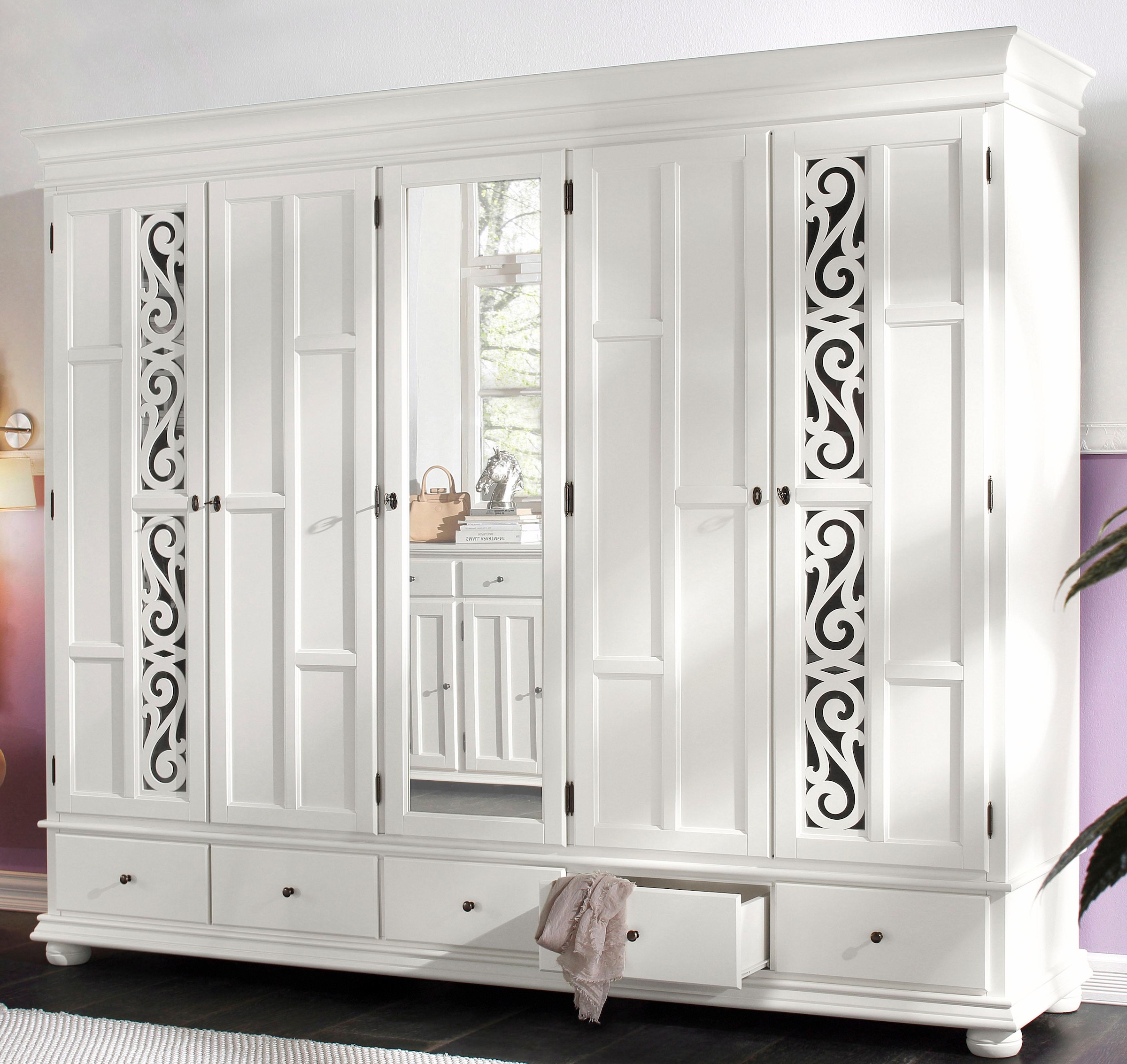 Premium collection by Home affaire Drehtürenschrank »Arabeske«, aus  teilmassivem Holz mit schönen Ornamenten auf den Türfronten auf Raten  kaufen