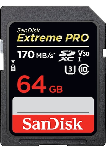 Sandisk Speicherkarte »SDXC Extreme Pro 64GB, Video Speed Class V30, UHS Sp. Cl. U3,... kaufen