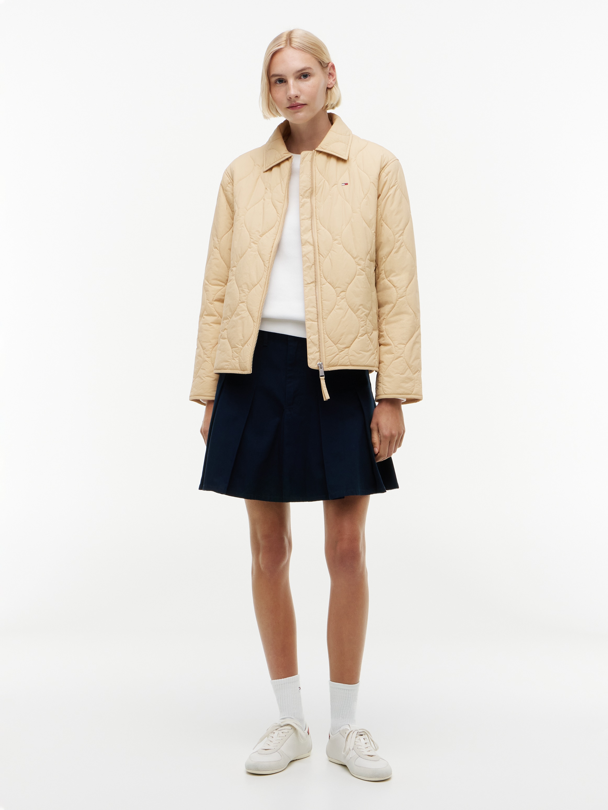 Tommy Jeans Steppjacke »TJW COACH COLLAR QUILTED JACKET« Kunstfaser, Flag-Stickerei