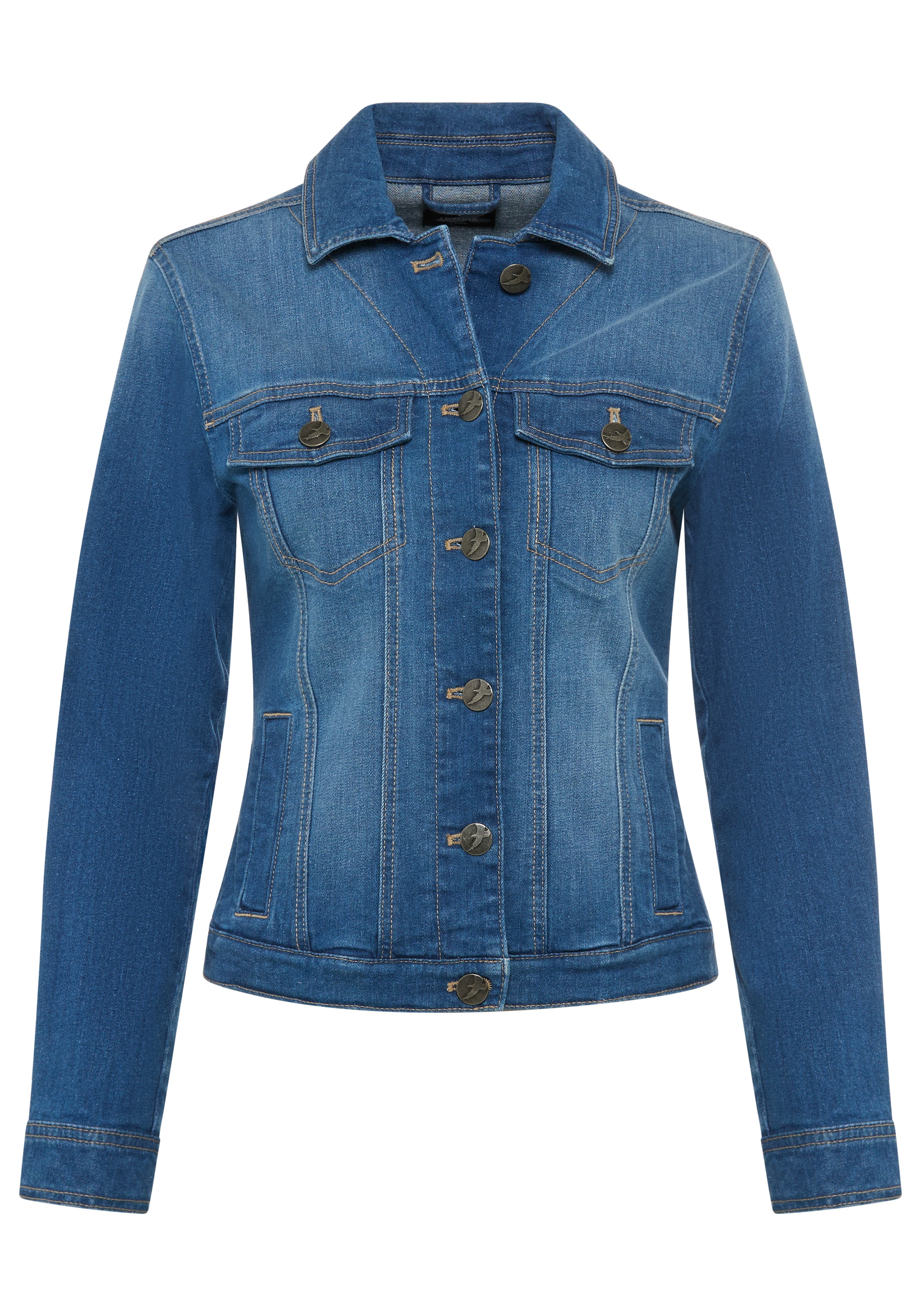 Arizona Jeansjacke aus Baumwollmischung,  figurbetont,  in Stretch-Qualität