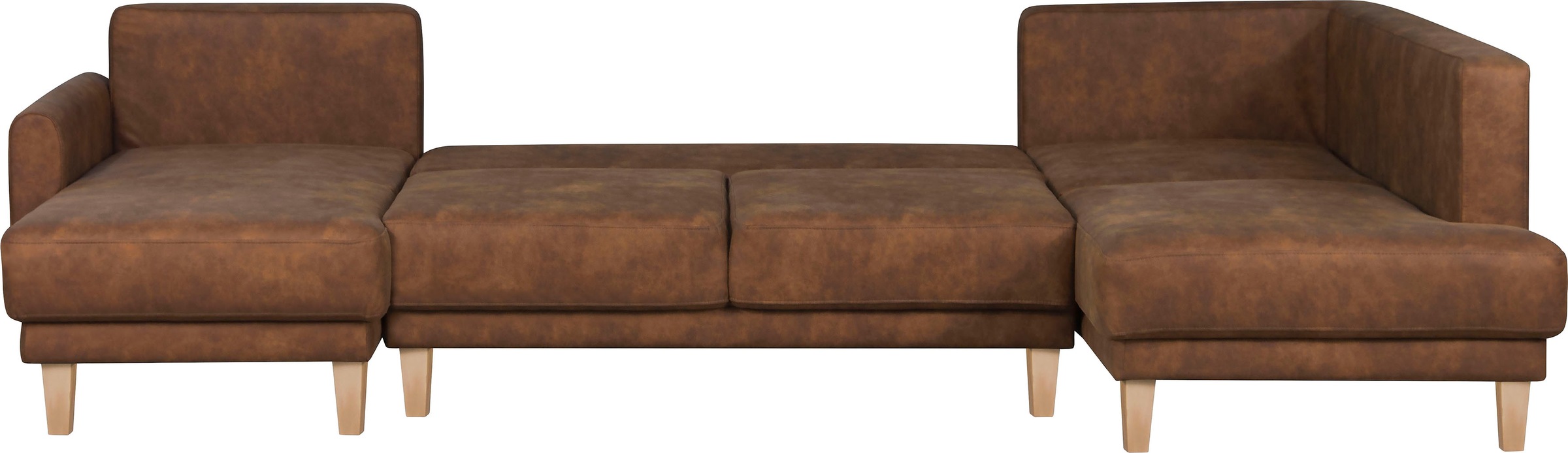 Home affaire Wohnlandschaft »TRIPLO U-Form wahlweise mit Schlaffunktion, B/T/H: 310/192/90 cm«, Schlafsofa, auch mit Bettkasten, Steppung im Rückenkissen