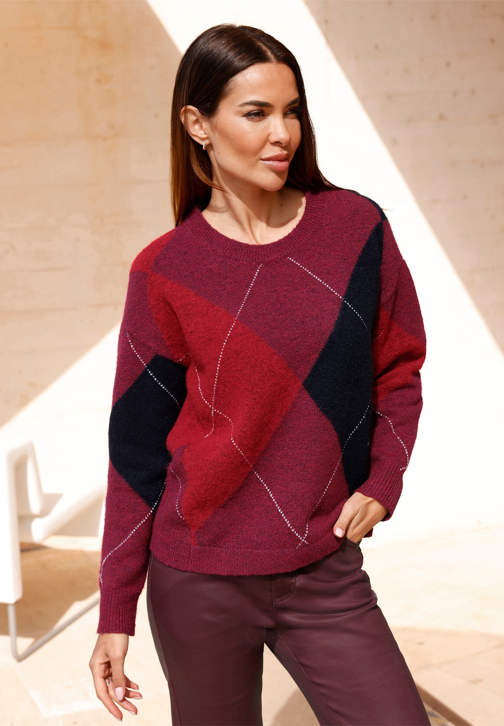 heine Strickpullover »Pullover Pullover mit Rautenmuster«