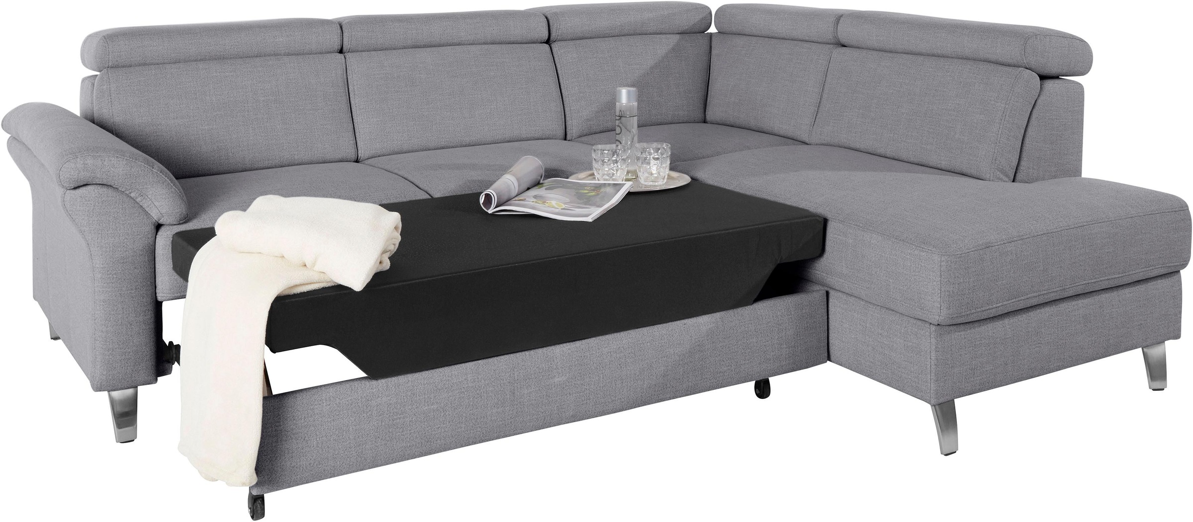 sit&more Ecksofa, inklusive Kopfteilverstellung, wahlweise mit Bettfunktion und Bettkasten