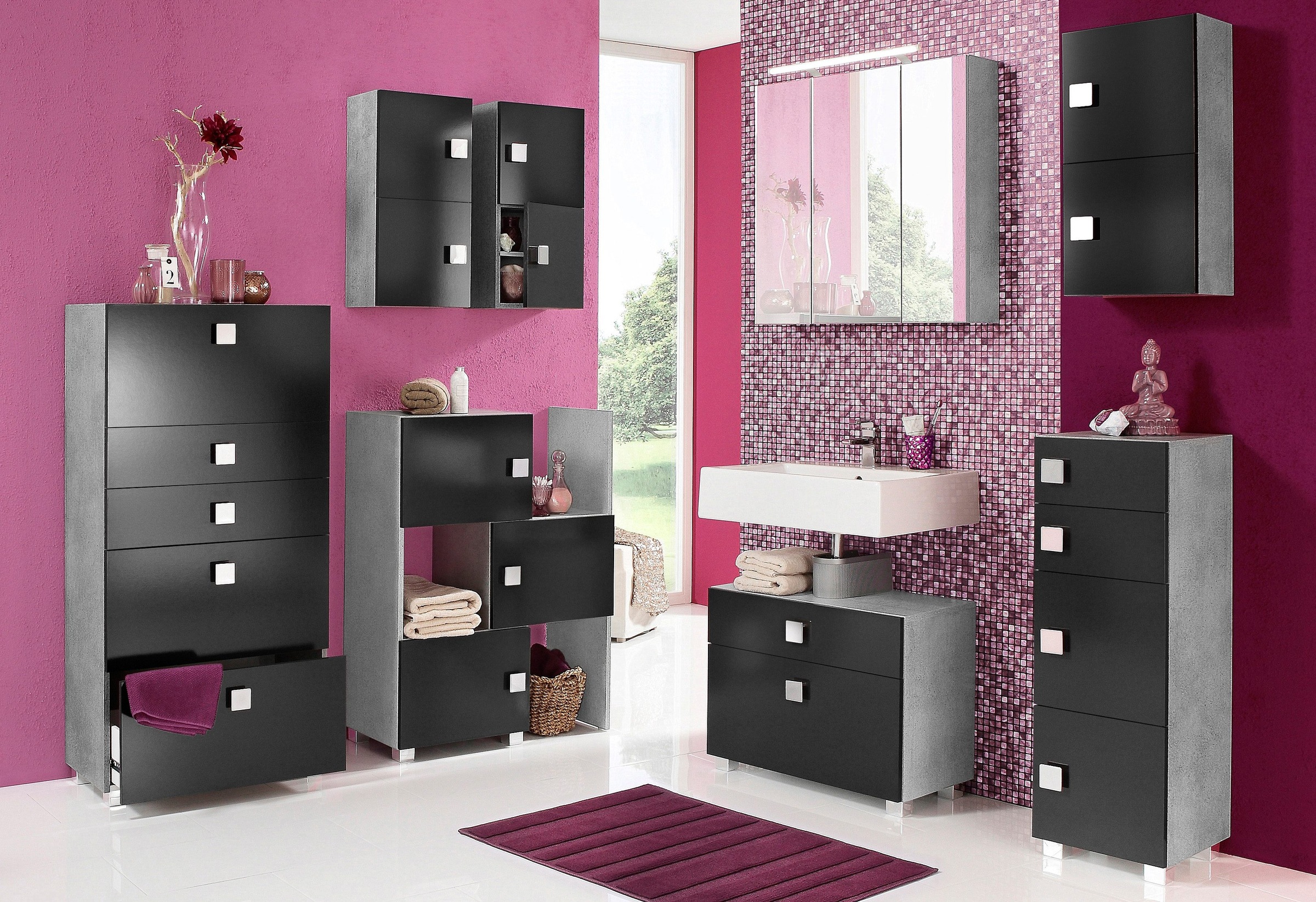 Schildmeyer Spiegelschrank »Dorina, mit höhenverstellbaren Glasböden made in Germany«, Breite 70 cm, 3-türig, LED-Beleuchtung, Schalter-/Steckdosenbox