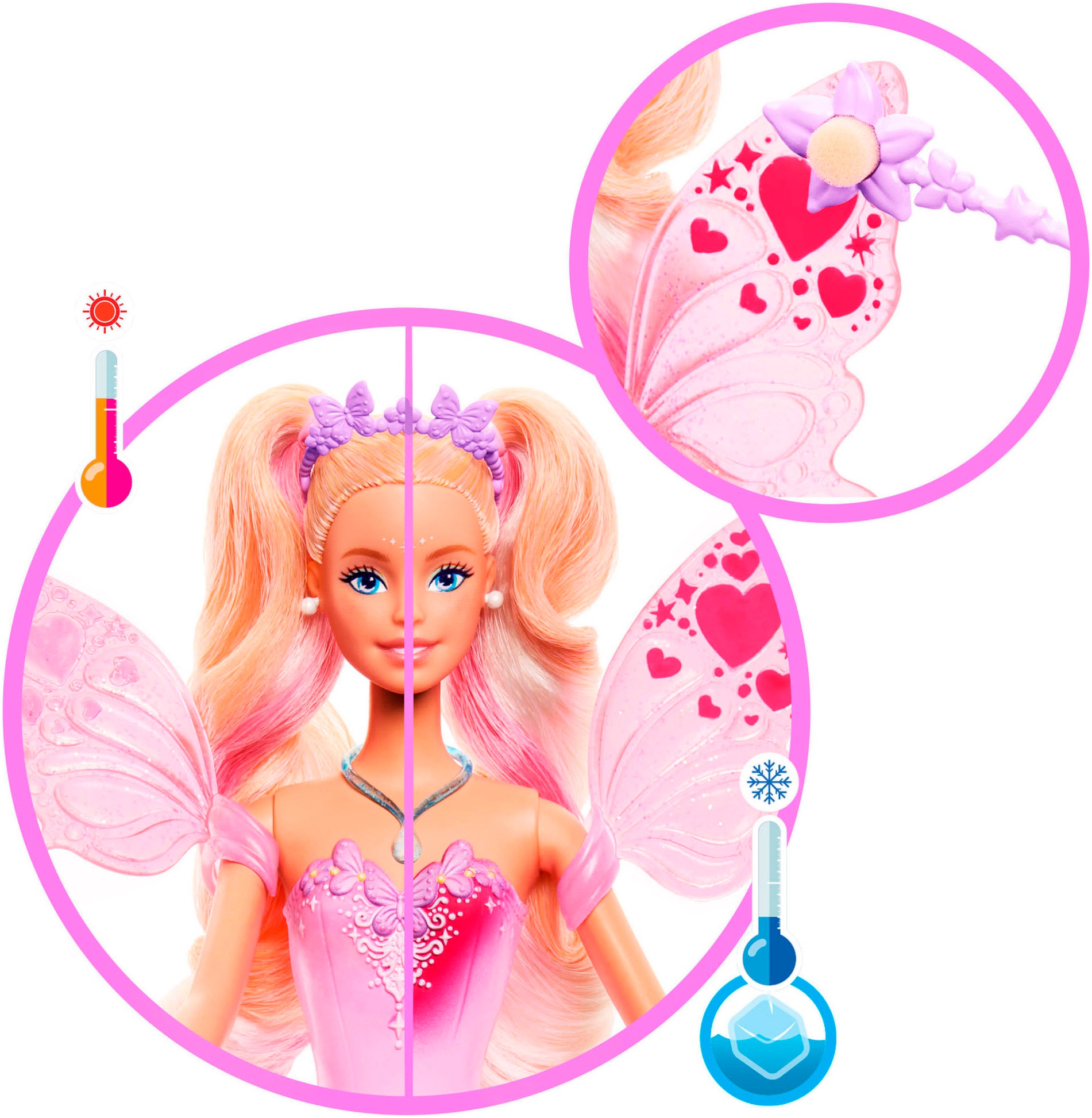 Barbie Anziehpuppe »Barbie Fee mit Farbwechseleffekt«
