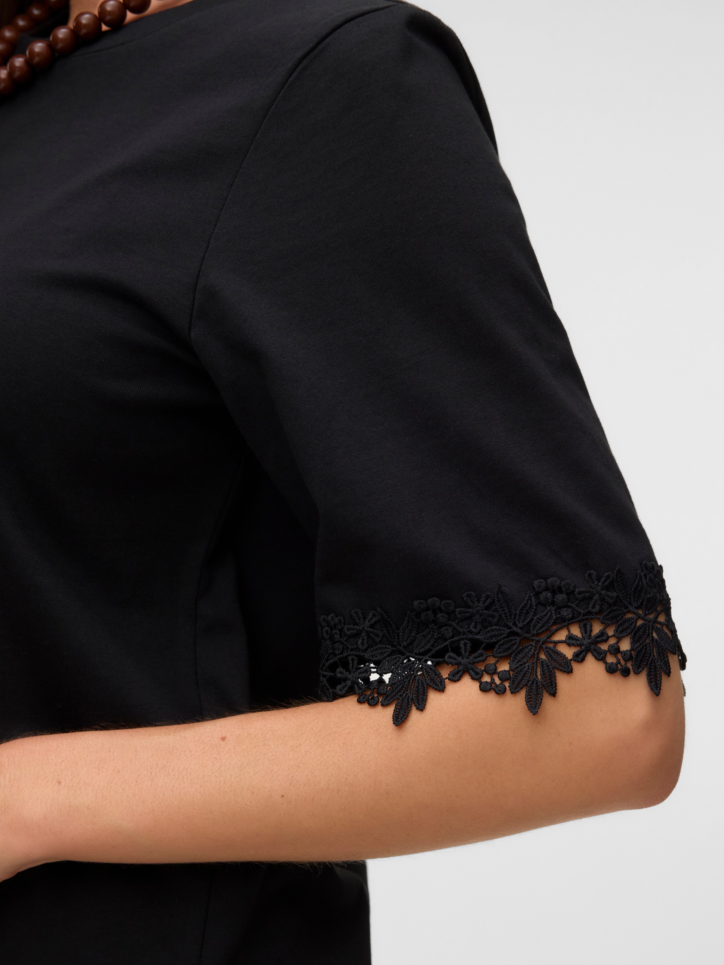 Vero Moda Rundhalsshirt »VMLYLA SS O-NECK TOP JRS« Baumwolle, regular fit