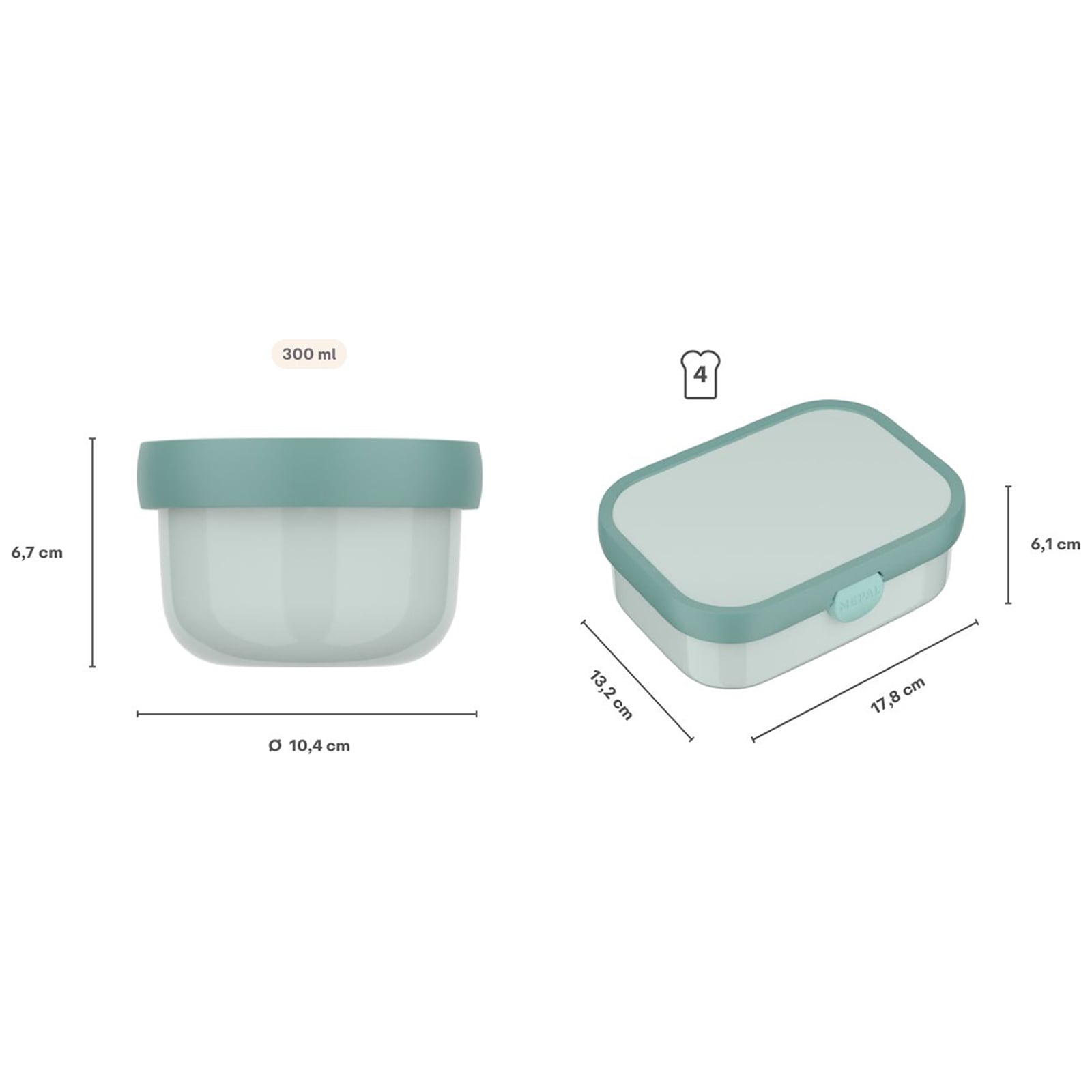Mepal Lunchbox »Obst- und Bentobox Campus (2025) 300 & 750 ml 2er Set« Spülmaschinengeeignet