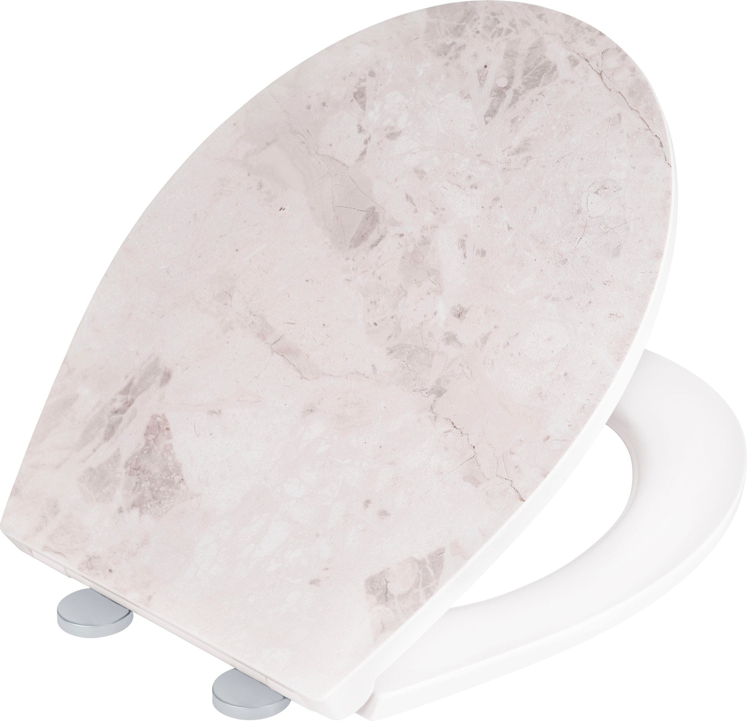 WENKO WC-Sitz »White Marble«, mit Relief, aus antibakteriellem Duroplast