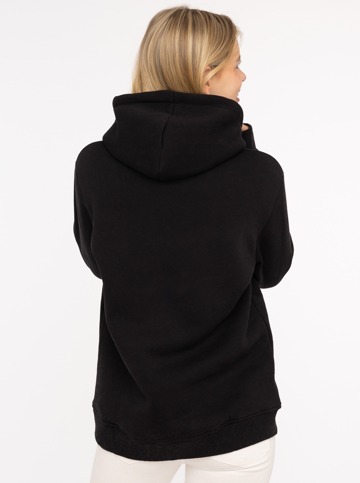 Zwillingsherz Hoodie »"Wild at heart"«, Leo Kapuze und Stickerei, bedruckter Kordelzug, gestrickte Bündchen