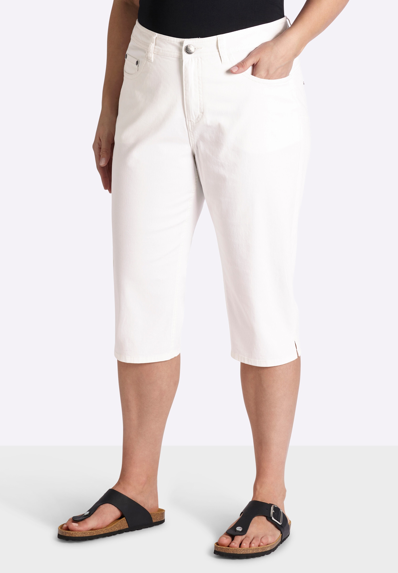 Sheego 5-Pocket-Hose »Capri-Hose Caprihose aus Twill«