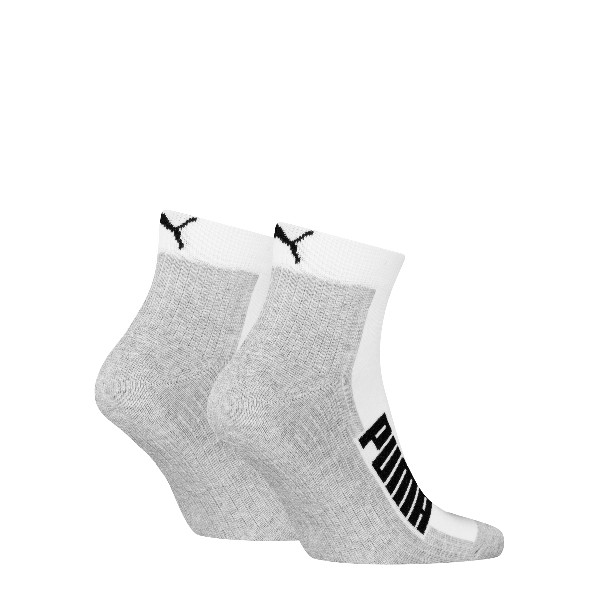 PUMA Kurzsocken »PUMA UNISEX BWT CUSHIONED QUARTER 2P«, (2 Paar), Zweifarbig, Rippenbündchen