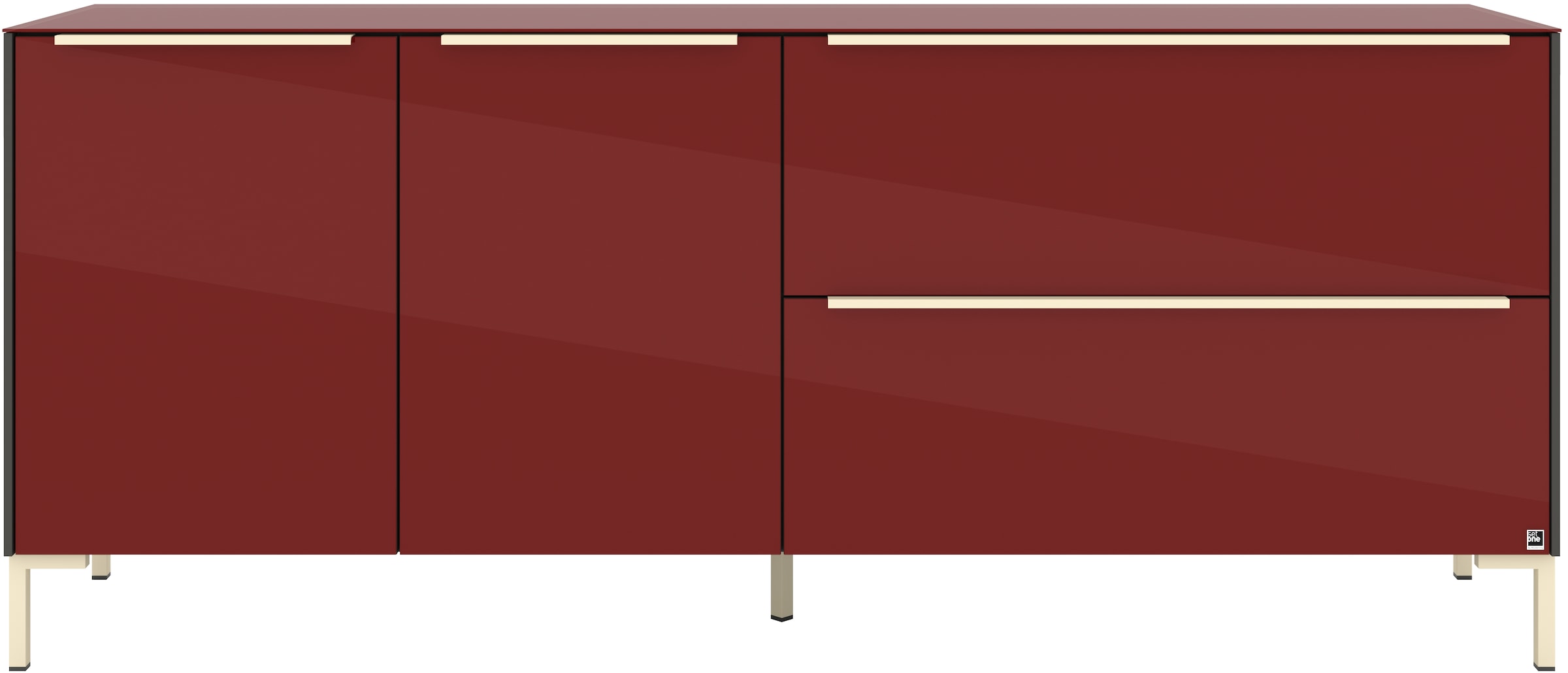 set one by Musterring Lowboard »Reno« 1 Stk. tlg. Mit Winkelfuß in diversen Farben, 77 cm Höhe & Farbauswahl