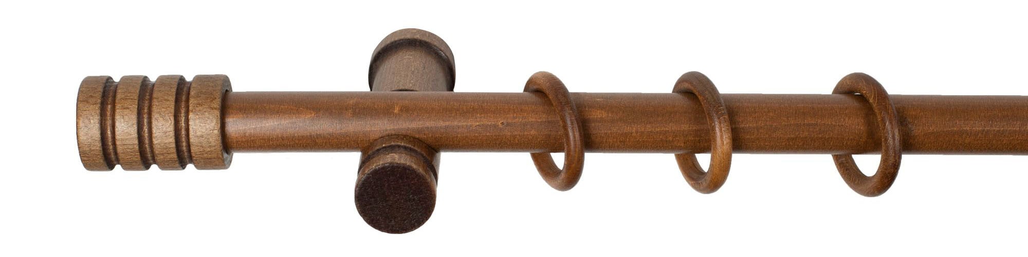 SN DECO GROUP Gardinenstange »Pisa« 1 läufig-läufig Fixmaß 28 mm, Holz, verschiedene Längen und Farben, Komplettset