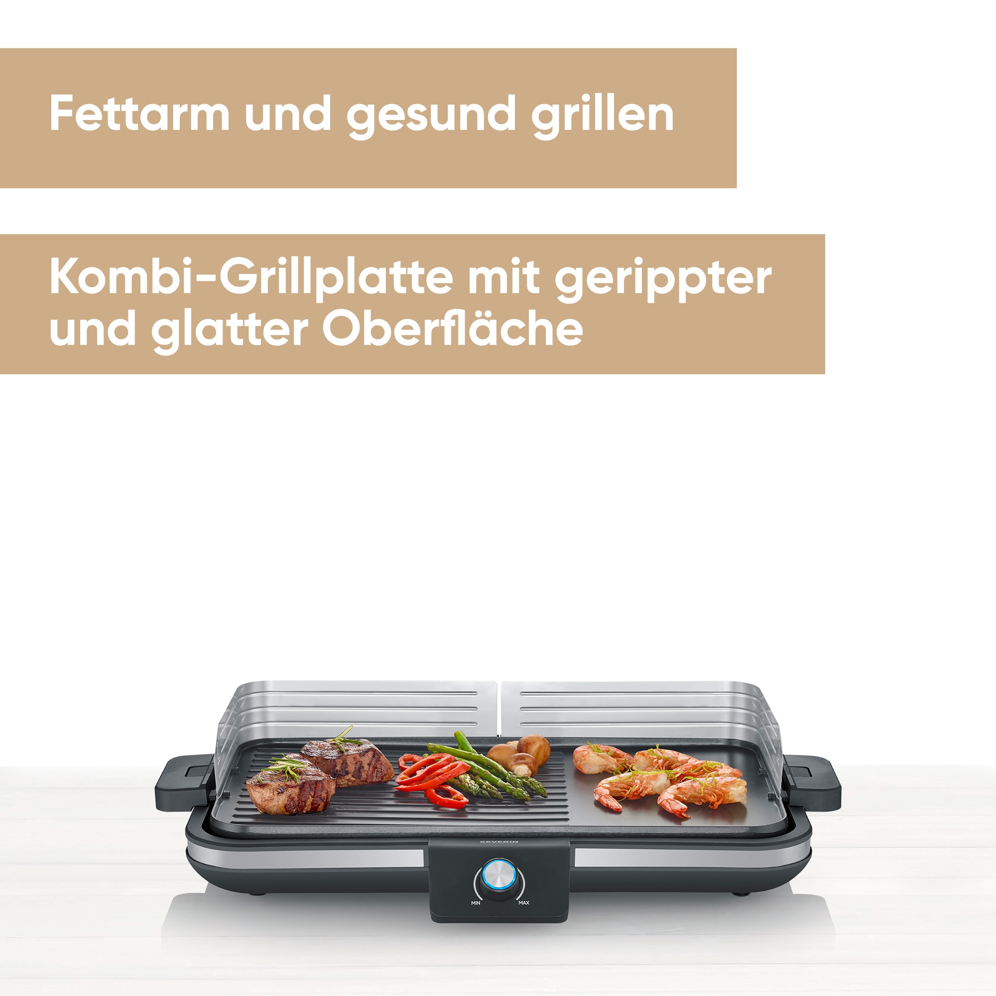 Severin Tischgrill »Plancha, PG 8564« 2300 W Nach wenigen Minuten kann der Grillspaß beginnen
