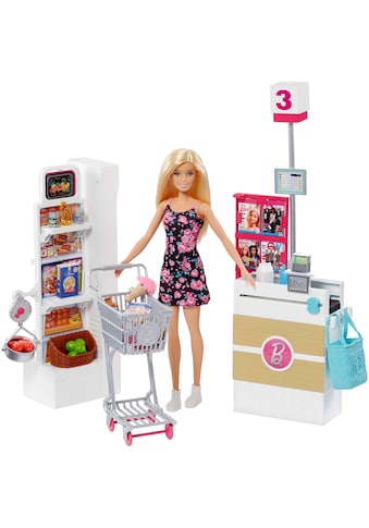 Barbie Anziehpuppe »Supermarkt und Puppe«, (Set, 20 tlg., inkl. Supermarkt) kaufen